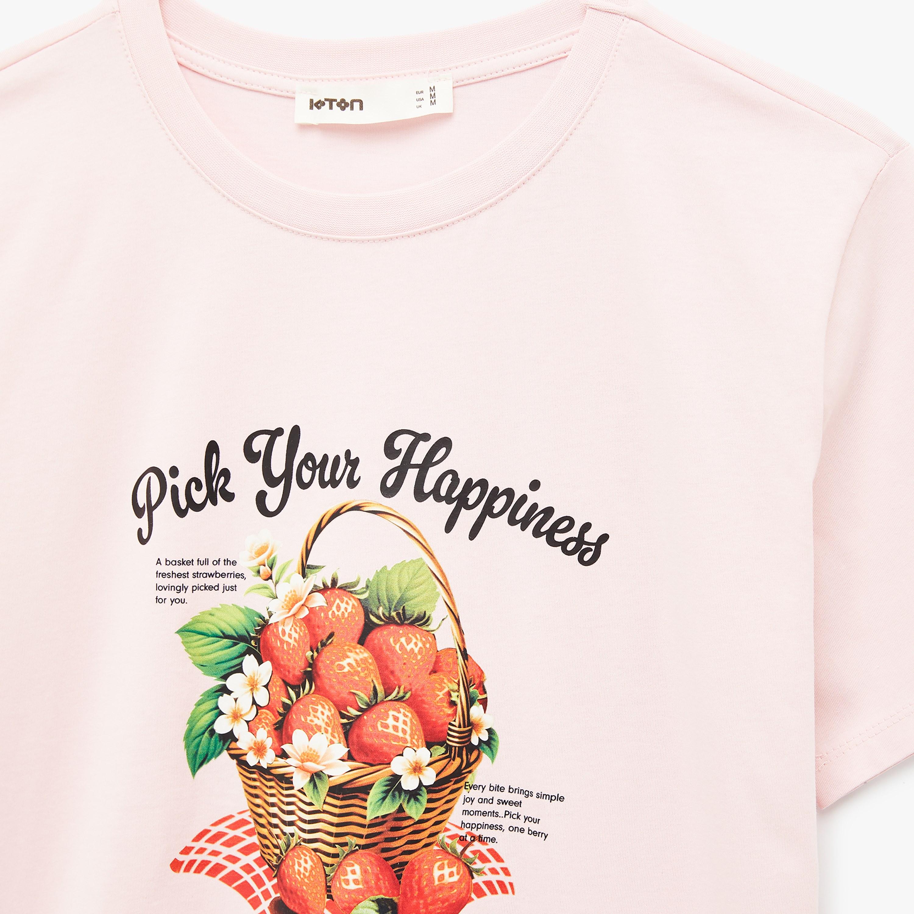 KOTON Graphic Strawberry Print Cotton Women's T-Shirt-women-clothing-tshirts-image-5