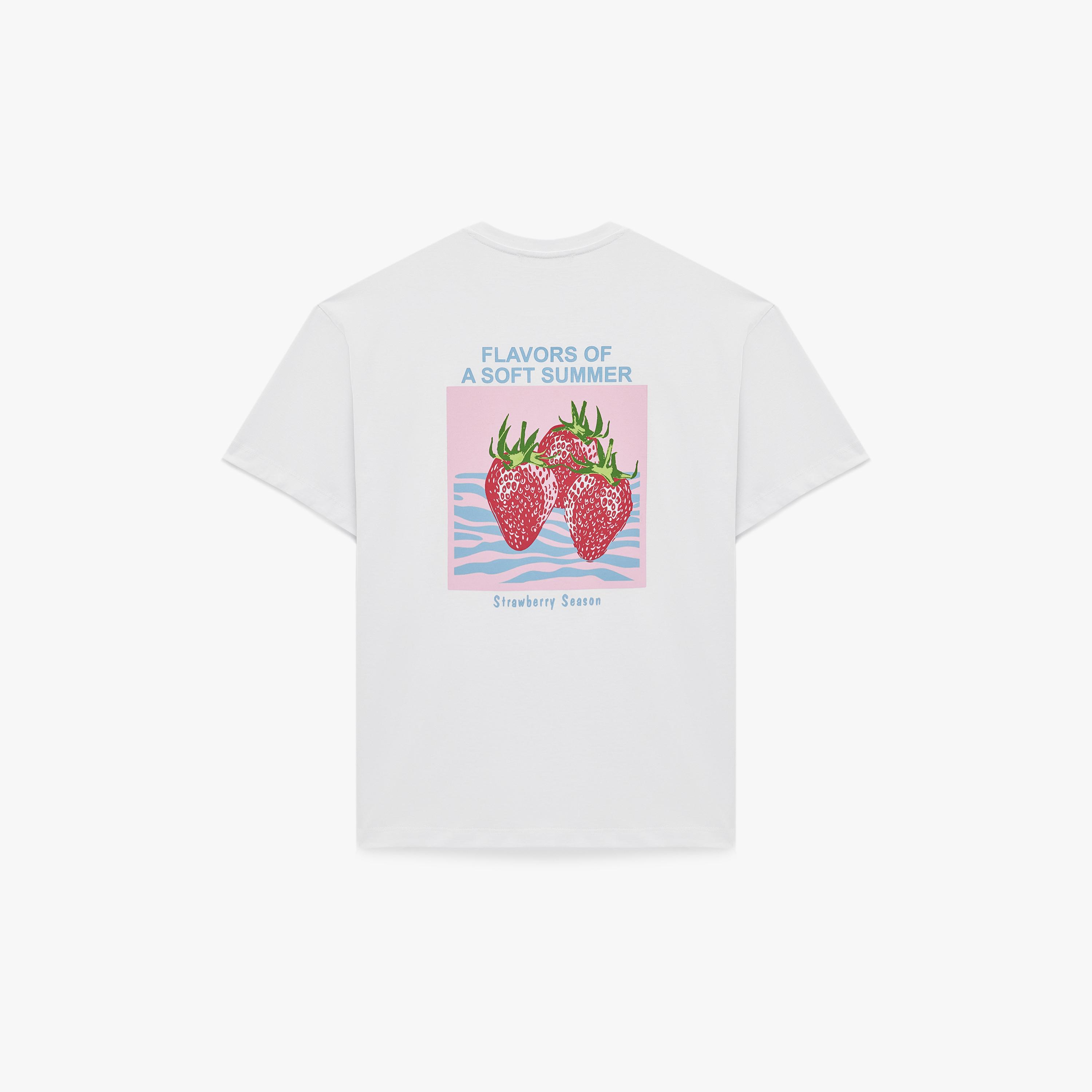 KOTON White Graphic Strawberry Print Cotton Women's T-Shirt-women-clothing-tshirts-image-4