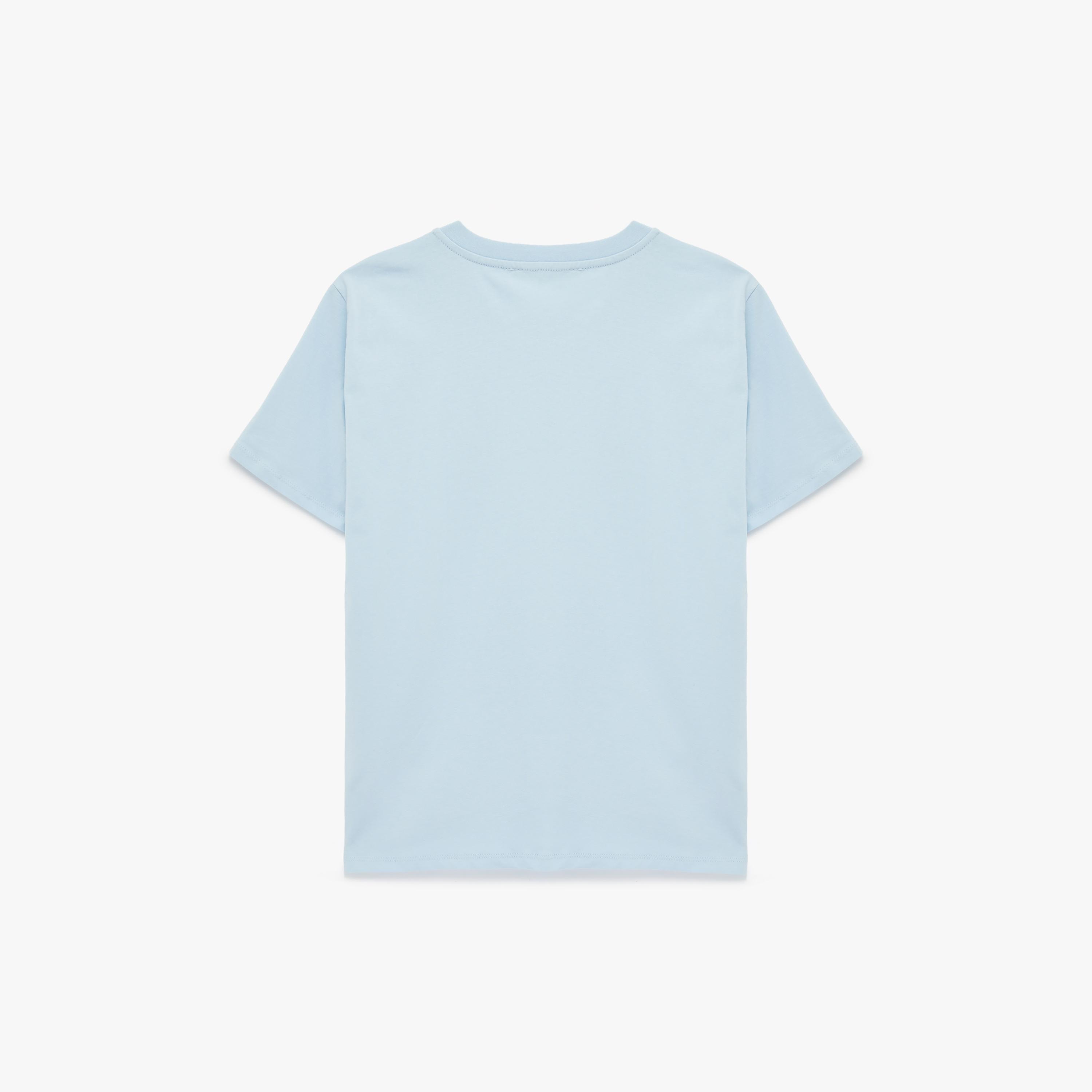 تيشيرت قطني نسائي بطبعة "غرافيك" الزهور بلون أزرق فاتح من كوتون-women-clothing-tshirts-image-4