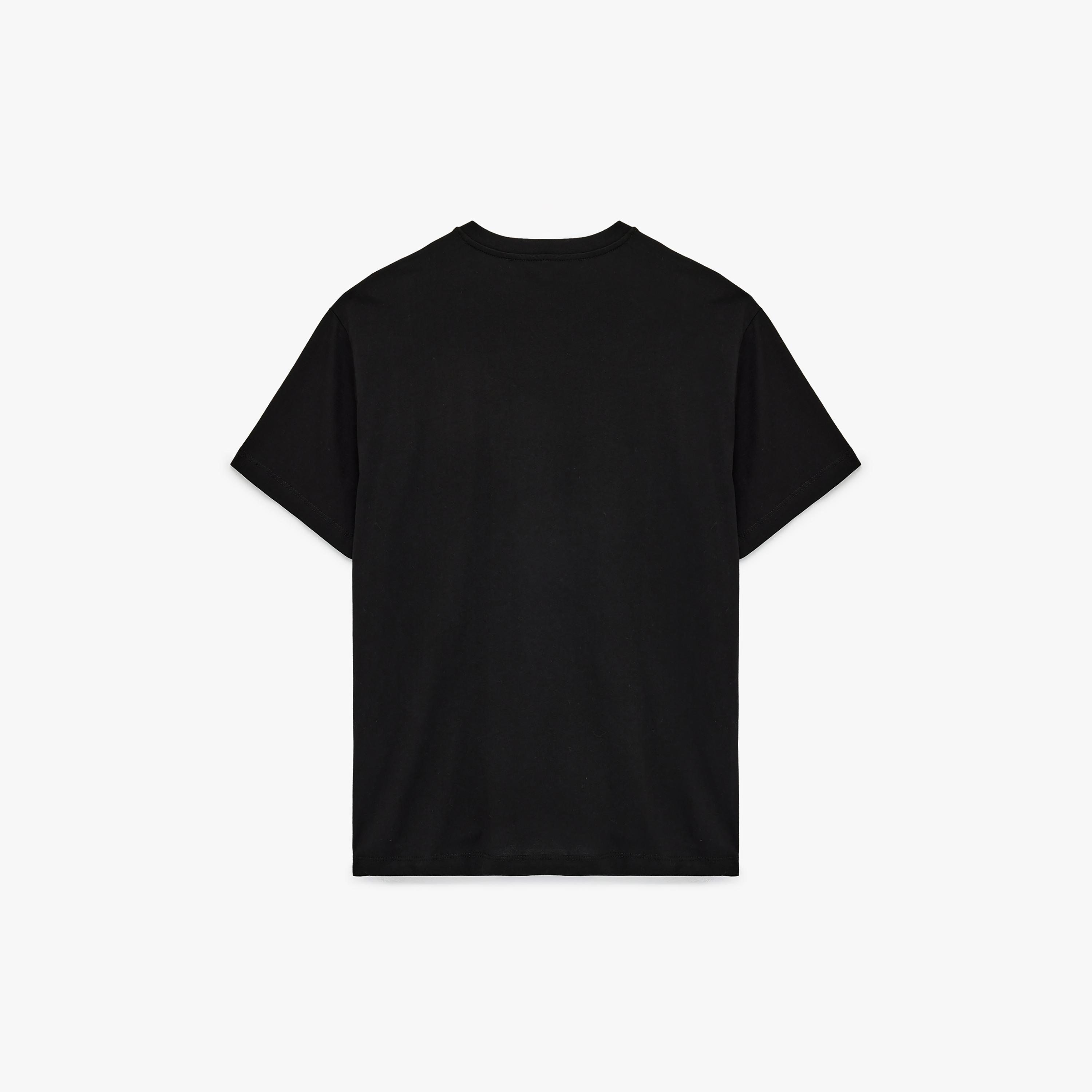 تيشيرت قطني نسائي بأكمام "دروب شولدر" وطبعة "غرافيك" الزهور بلون أسود من كوتون-women-clothing-tshirts-image-4