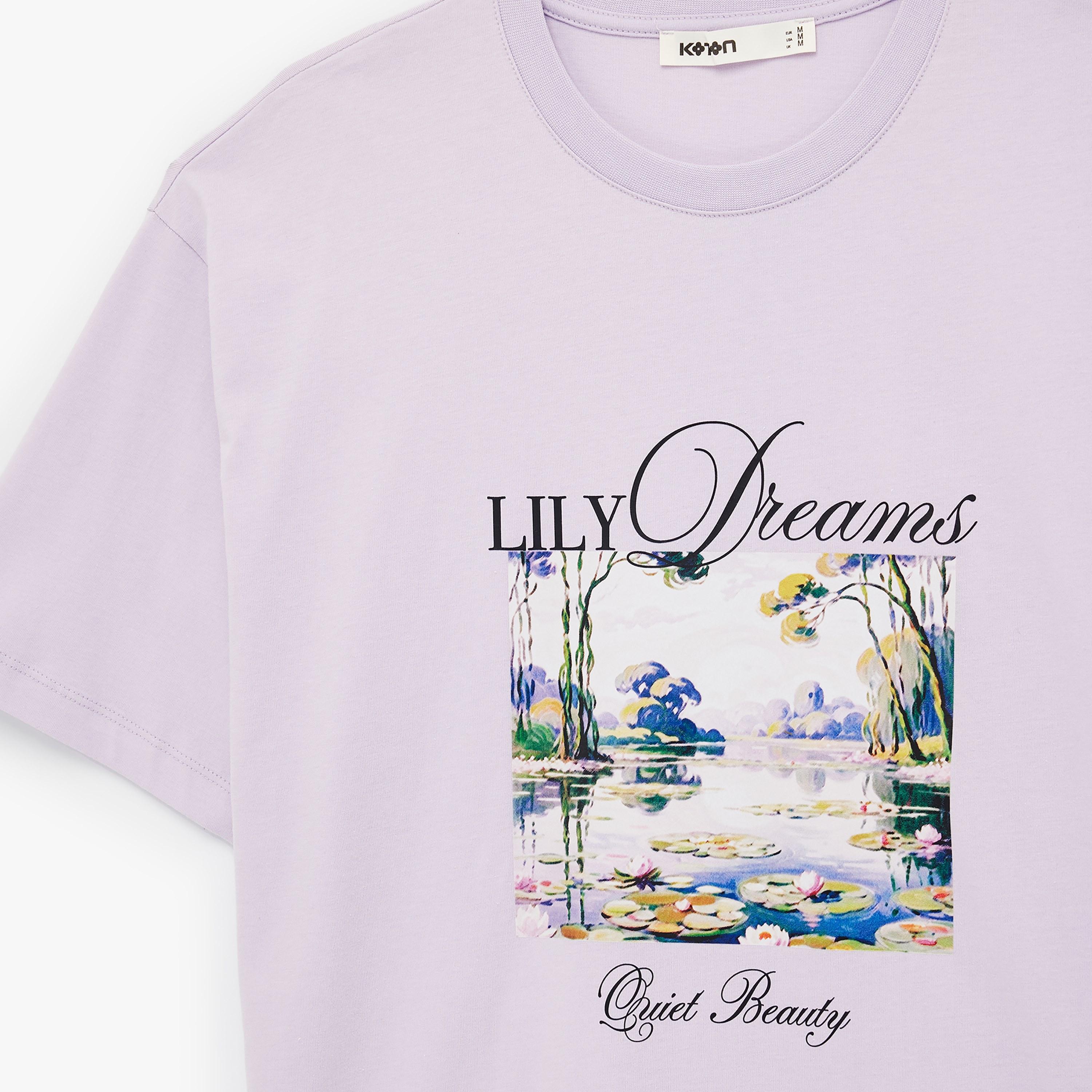 تيشيرت قطني نسائي بطبعة "غرافيك" لمنظر طبيعي بلون لافندر من كوتون-women-clothing-tshirts-image-5