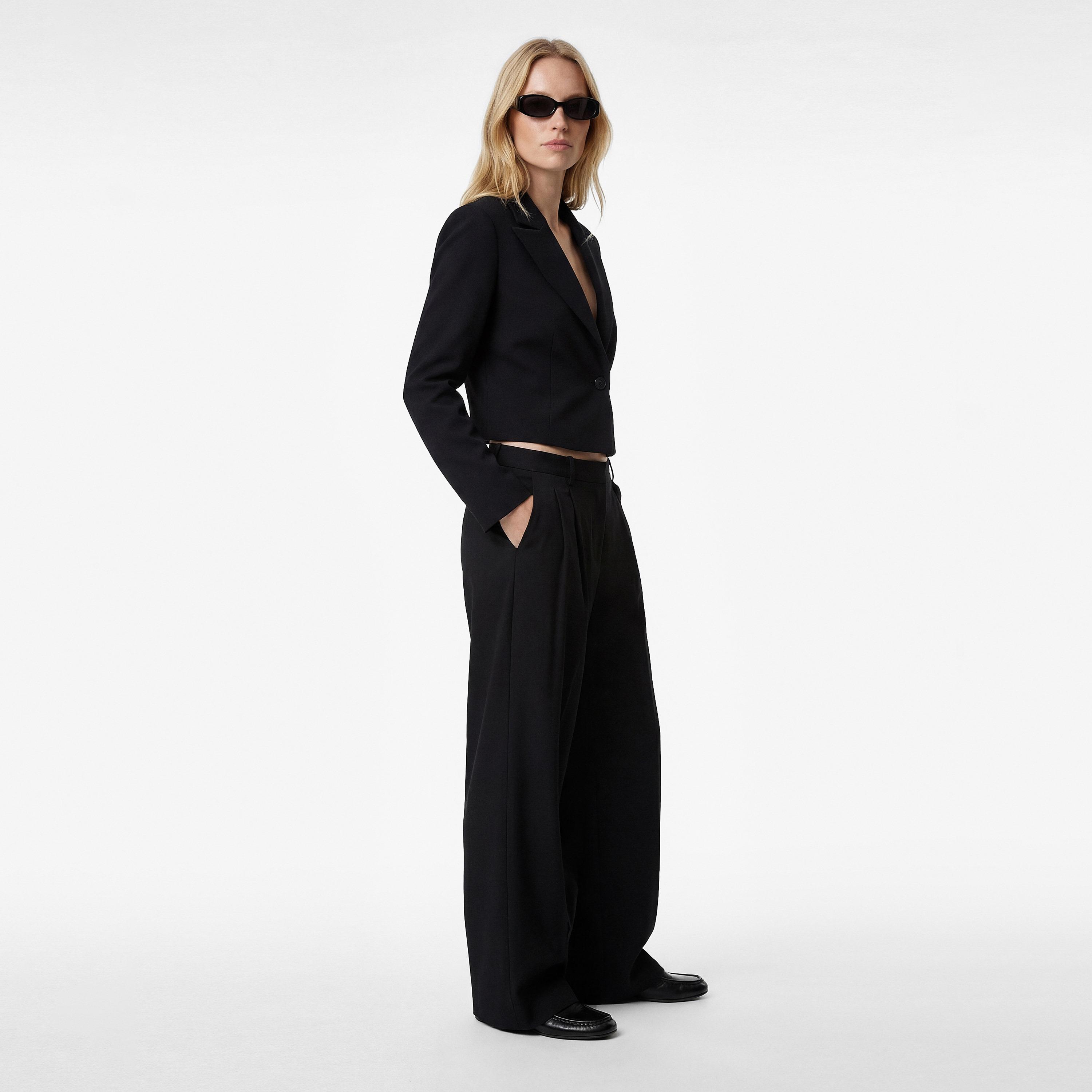 KOTON Black Textured Women's Single Breasted Blazer-women-clothing-coatsandjackets-blazers-image-2