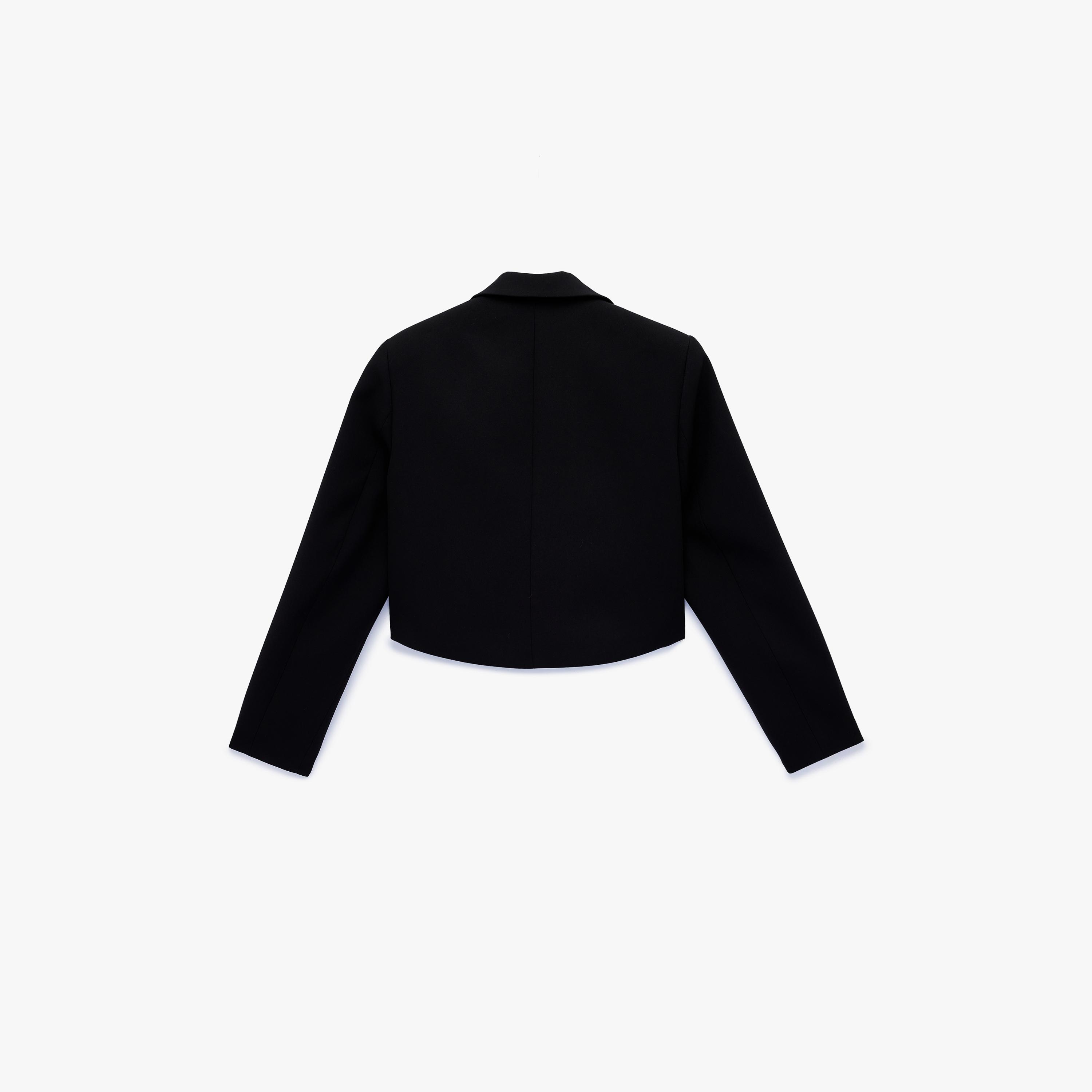 KOTON Black Textured Women's Single Breasted Blazer-women-clothing-coatsandjackets-blazers-image-4