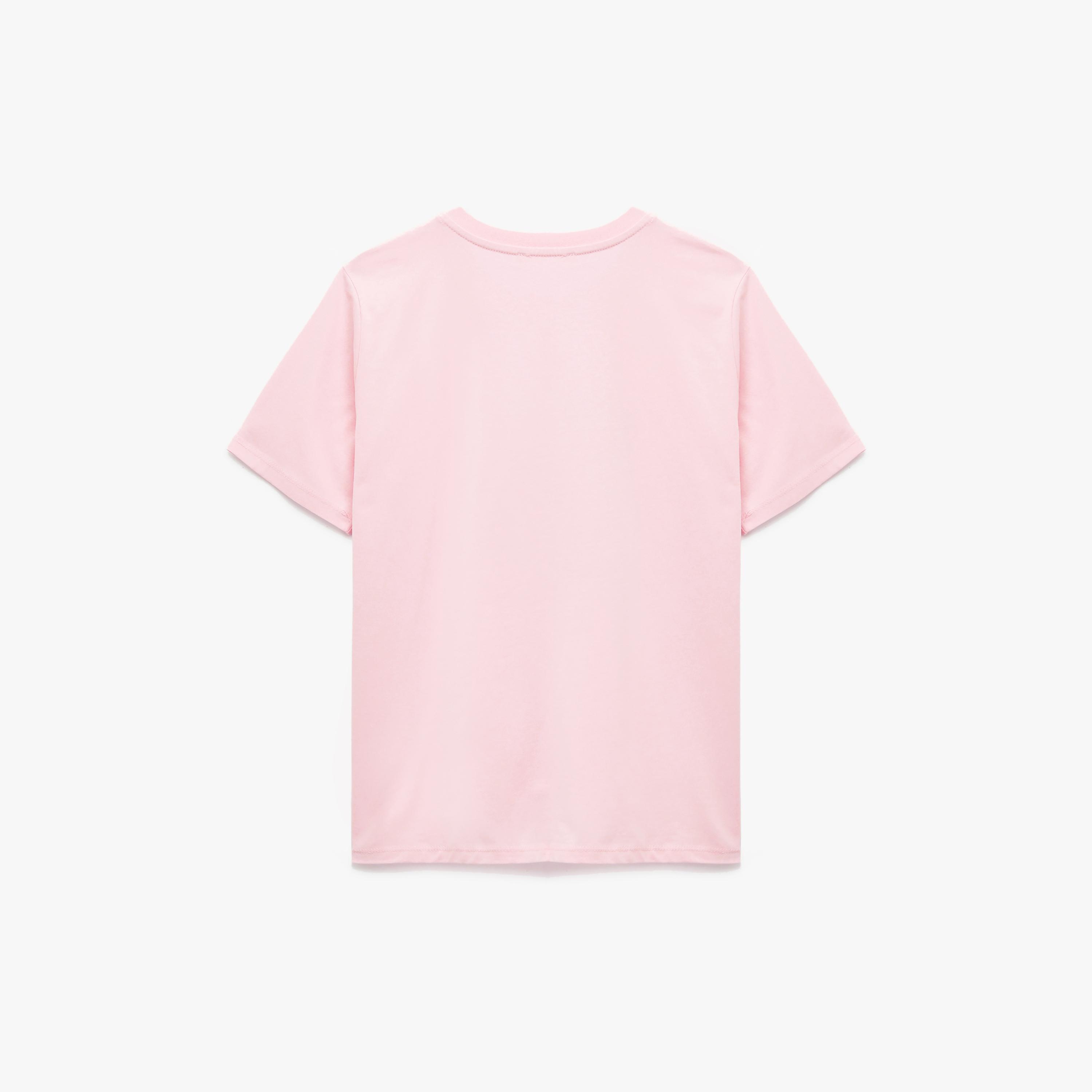 KOTON Pink Embroidered-Text Cotton Women's T-Shirt-women-clothing-tshirts-image-4