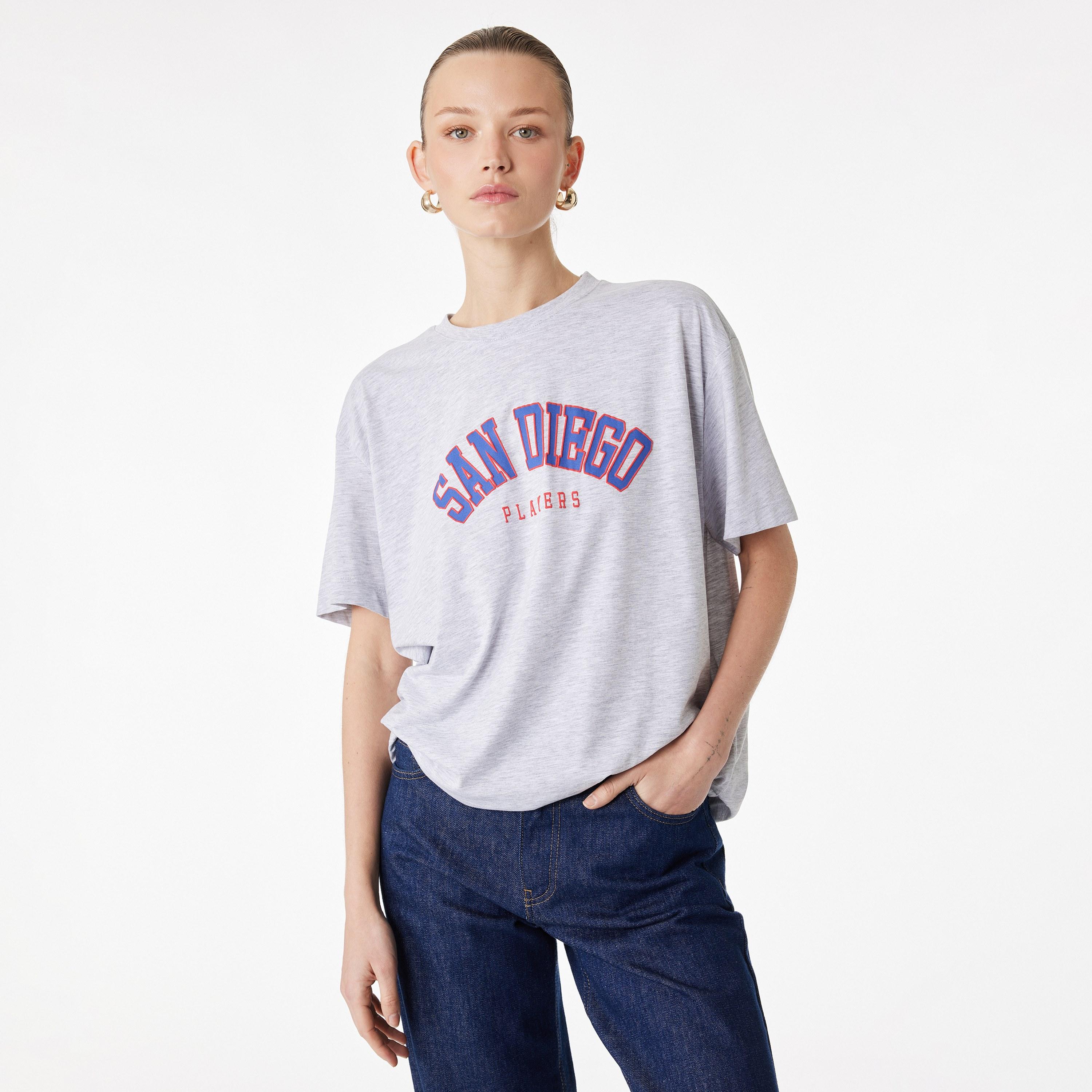 KOTON Grey Text-Print Women's T-Shirt-women-clothing-tshirts-image-1