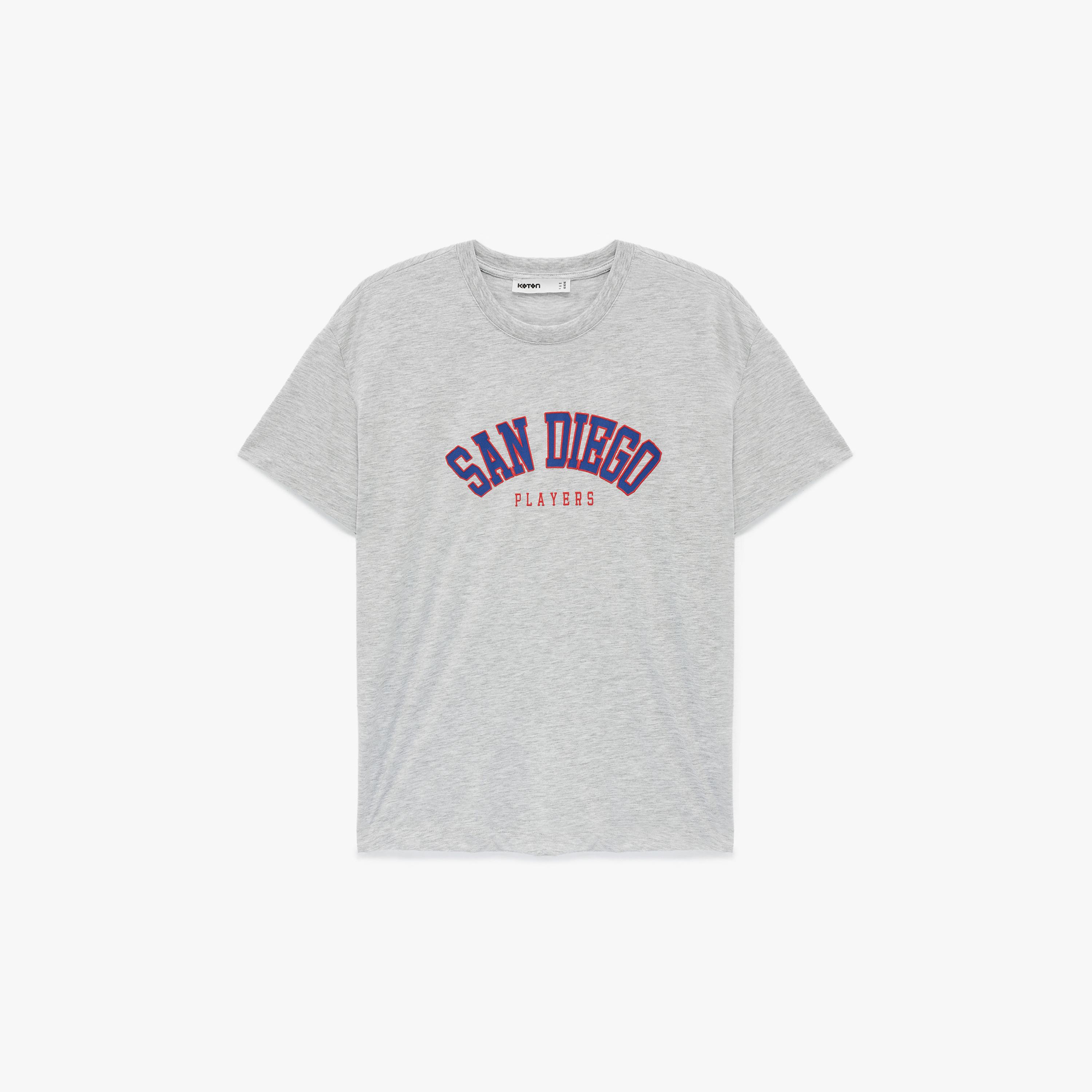 KOTON Grey Text-Print Women's T-Shirt-women-clothing-tshirts-image-3