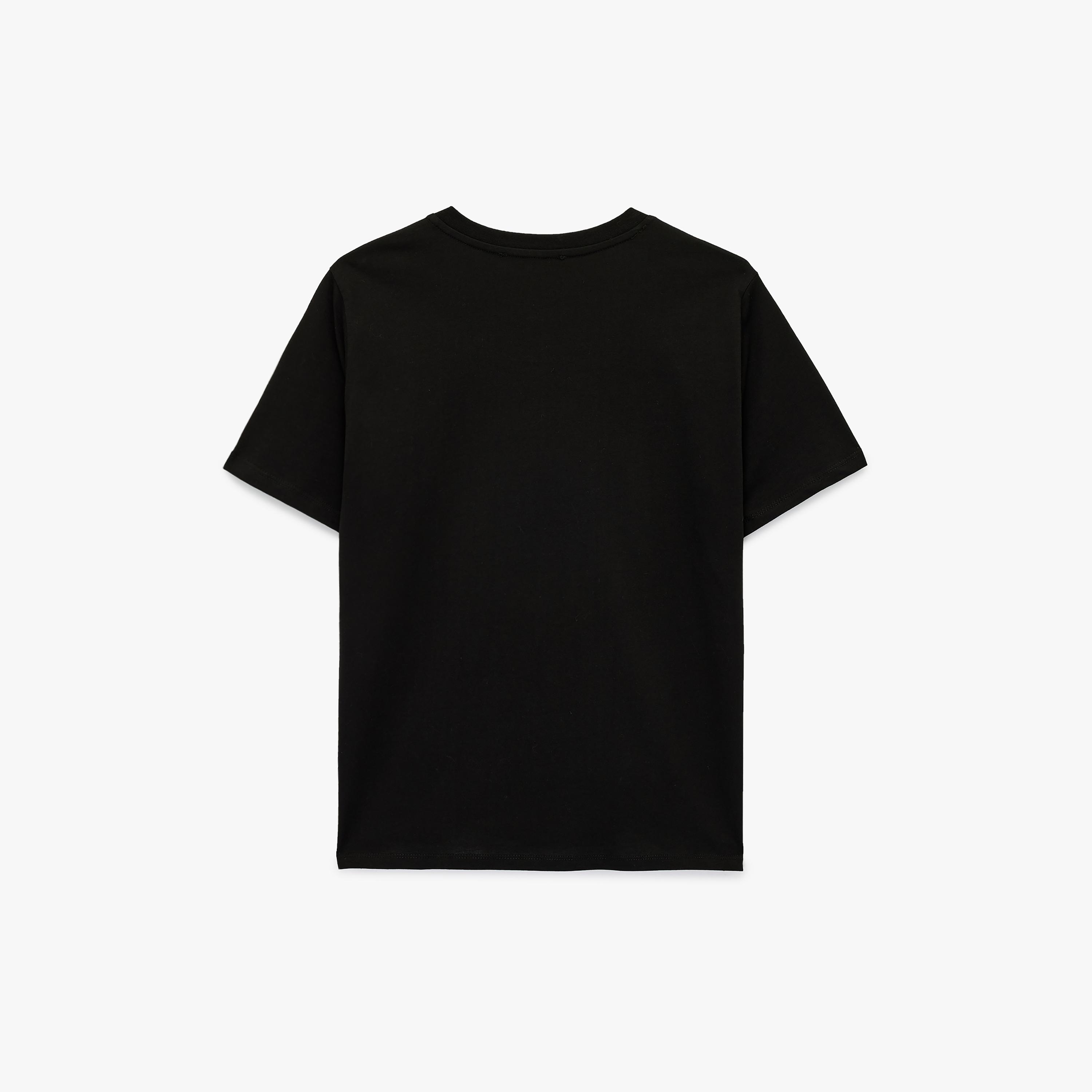 KOTON Black Graphic Bow Cotton Women's T-Shirt-women-clothing-tshirts-image-4