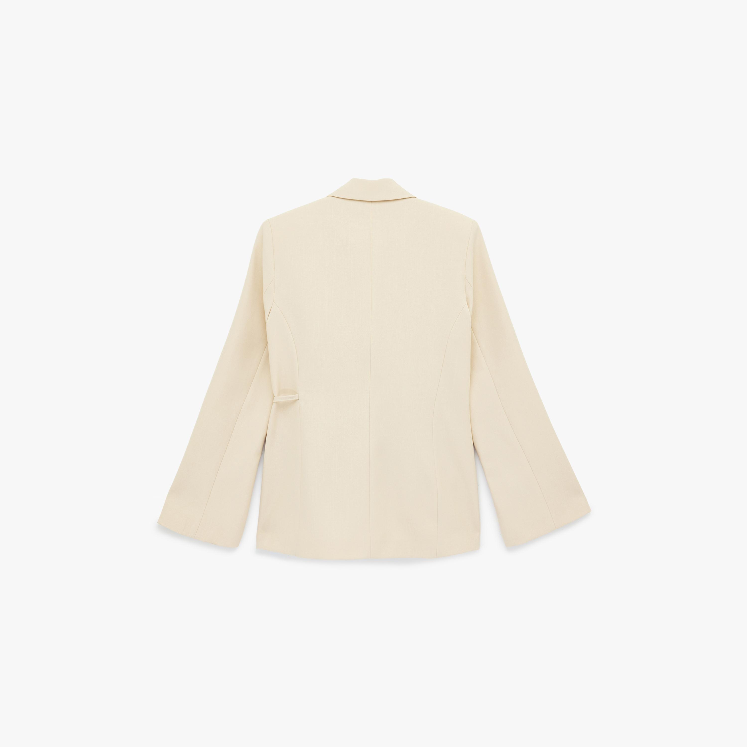 KOTON Beige Crystal Detailed Lapel Collar Women's Single Breasted Blazer-women-clothing-coatsandjackets-blazers-image-4