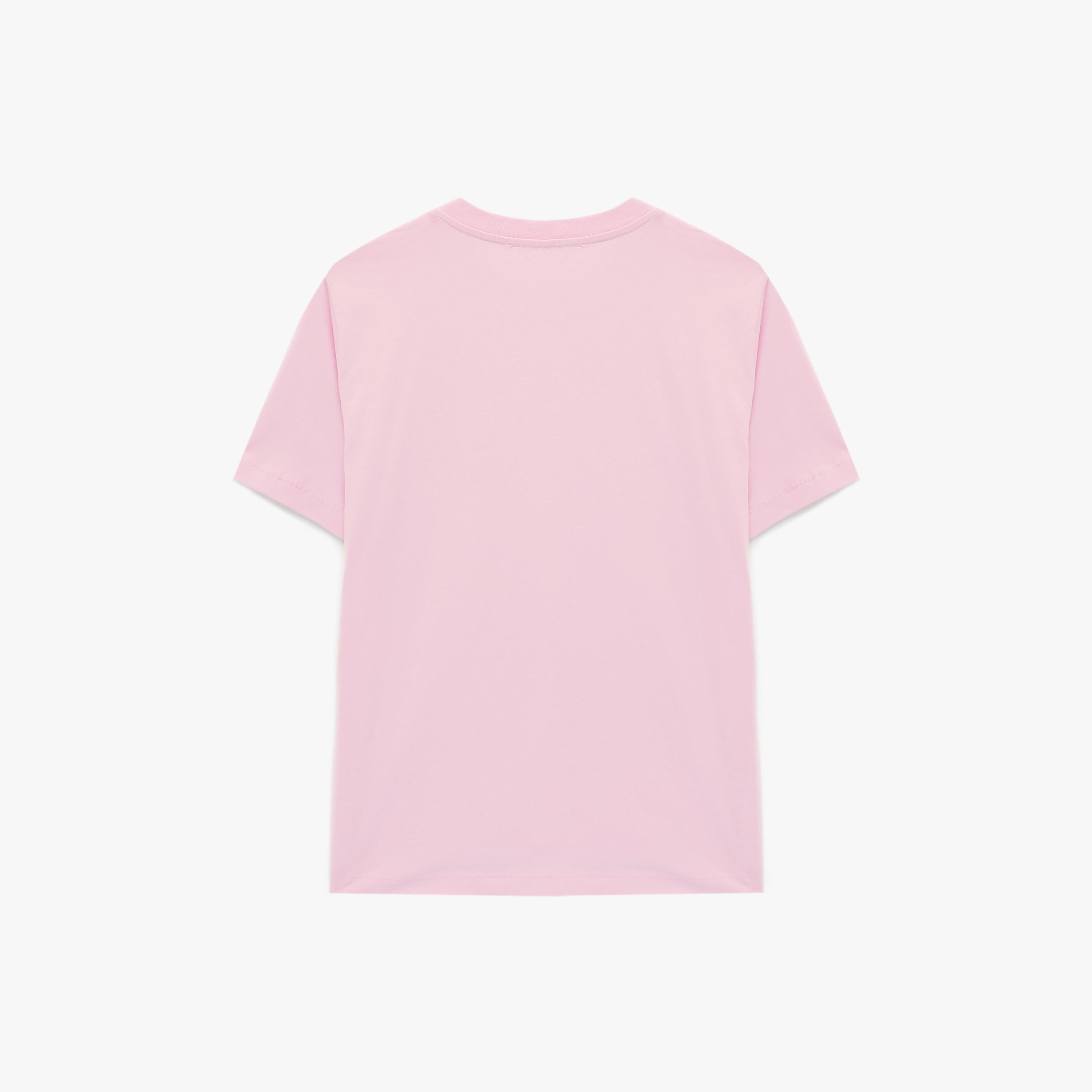 تيشيرت قطني نسائي بطبعة "غرافيك" لجرو بلون وردي من كوتون-women-clothing-tshirts-image-5