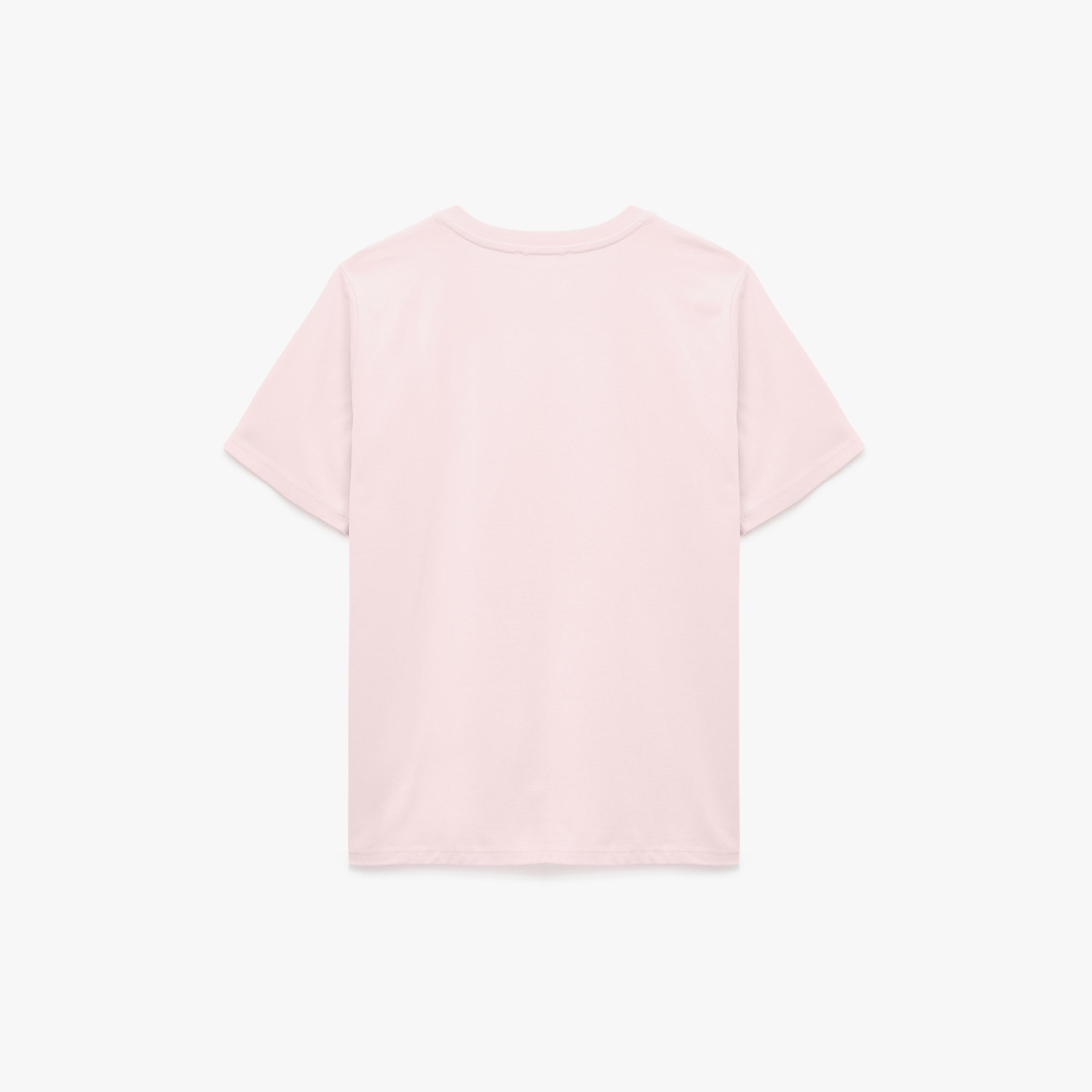 KOTON Pink Text-Print Cotton Women's T-Shirt-women-clothing-tshirts-image-4