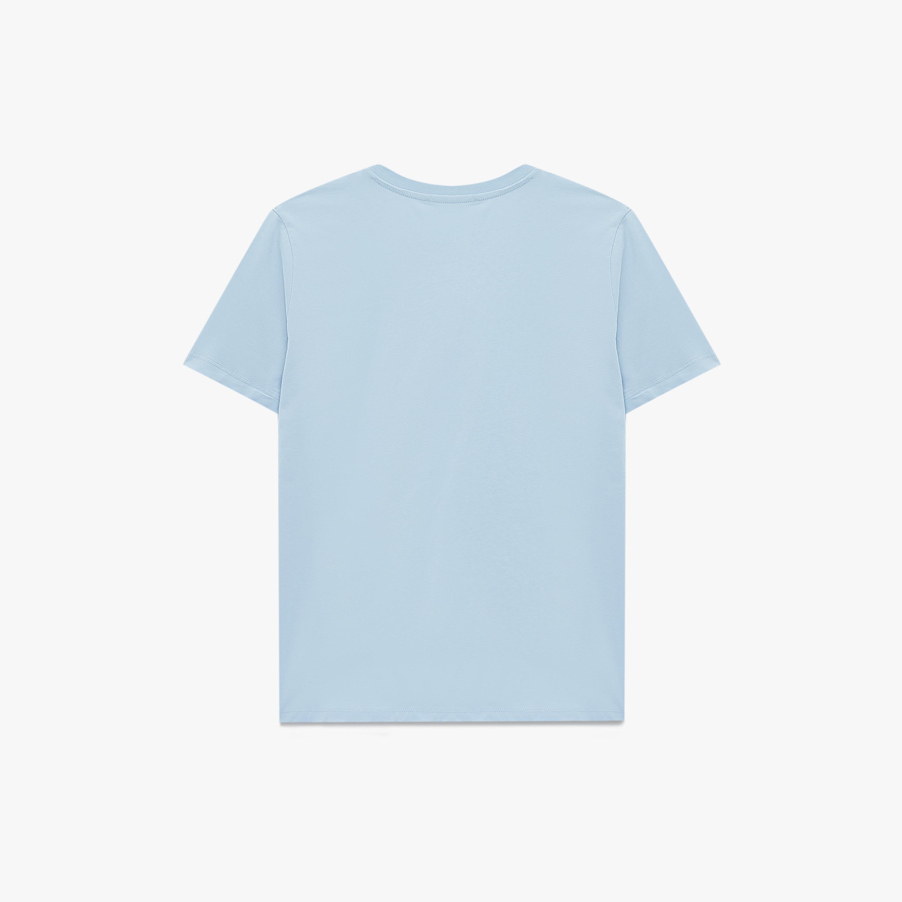 KOTON Light Blue Graphic Jelly Fish Cotton Women's T-Shirt-women-clothing-tshirts-image-4