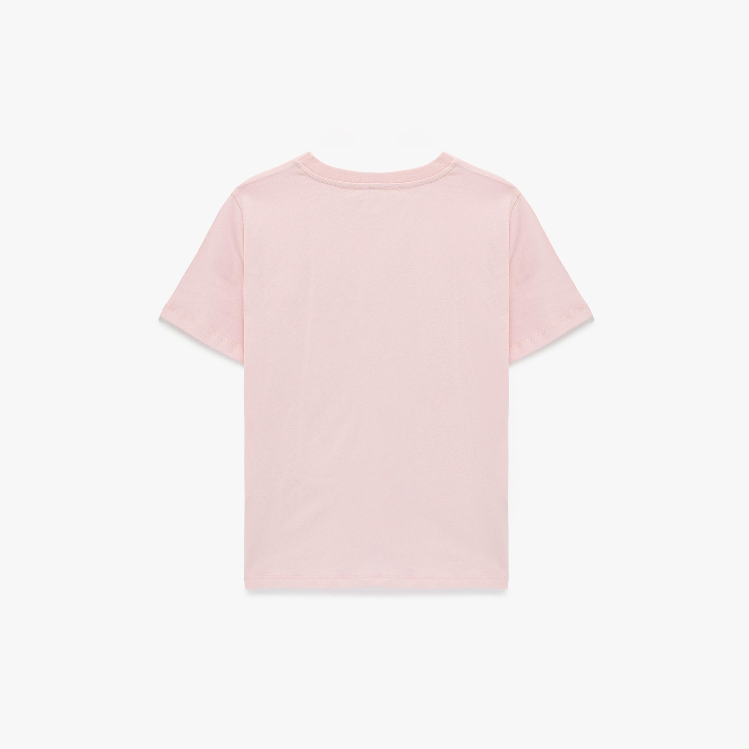 تيشيرت قطني نسائي بطبعة قلب بلون وردي من كوتون-women-clothing-tshirts-image-4