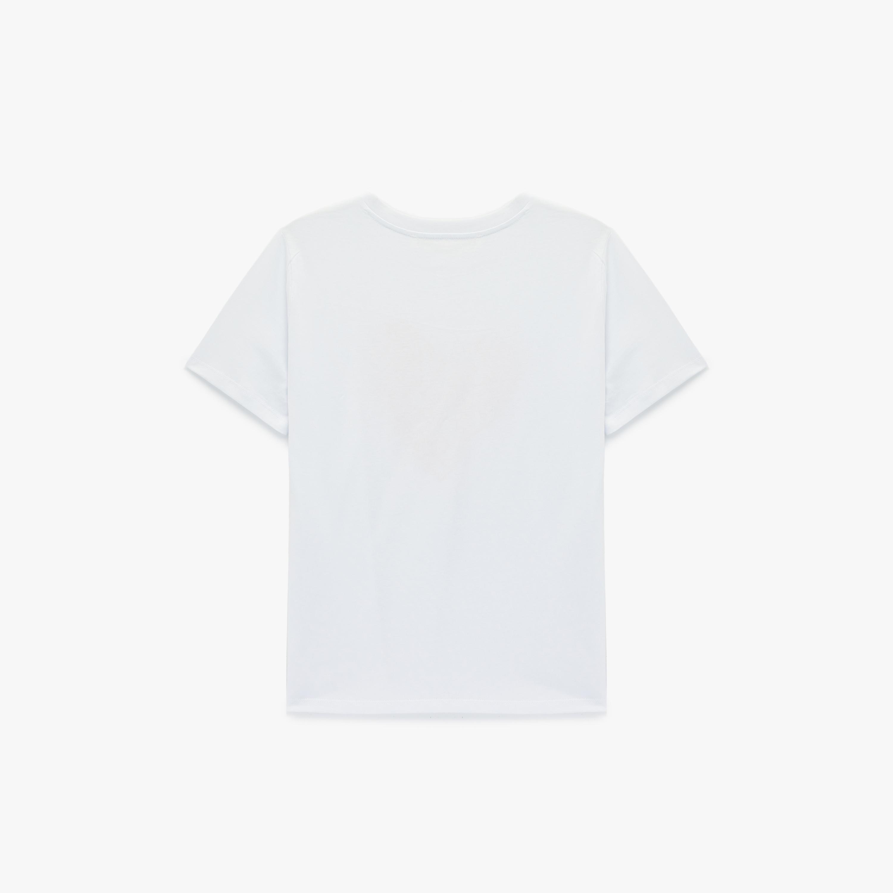 KOTON White Heart Print Cotton Women's T-Shirt-women-clothing-tshirts-image-4
