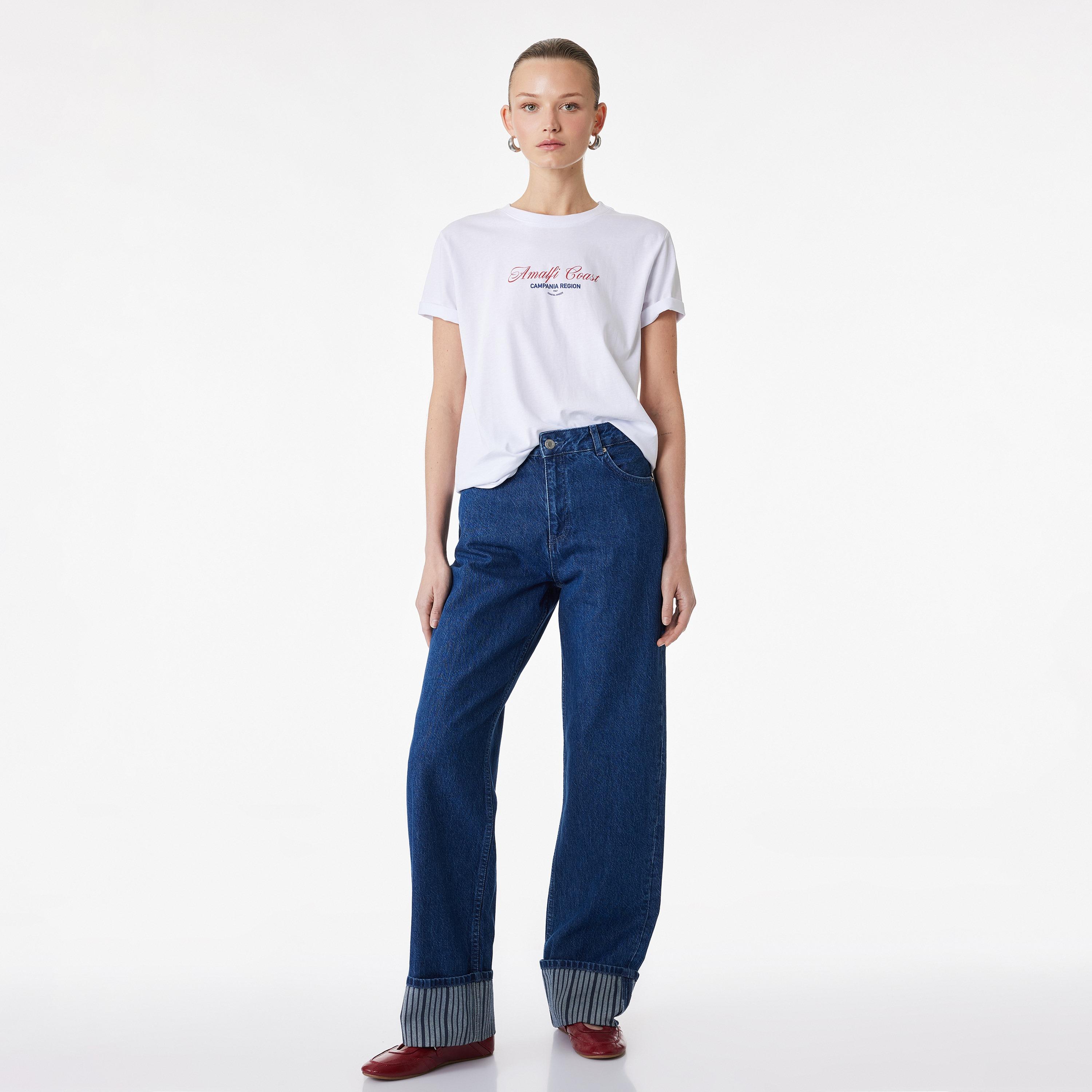 تيشيرت قطني نسائي بطبعة نصية بلون أبيض من كوتون-women-clothing-tshirts-image-2