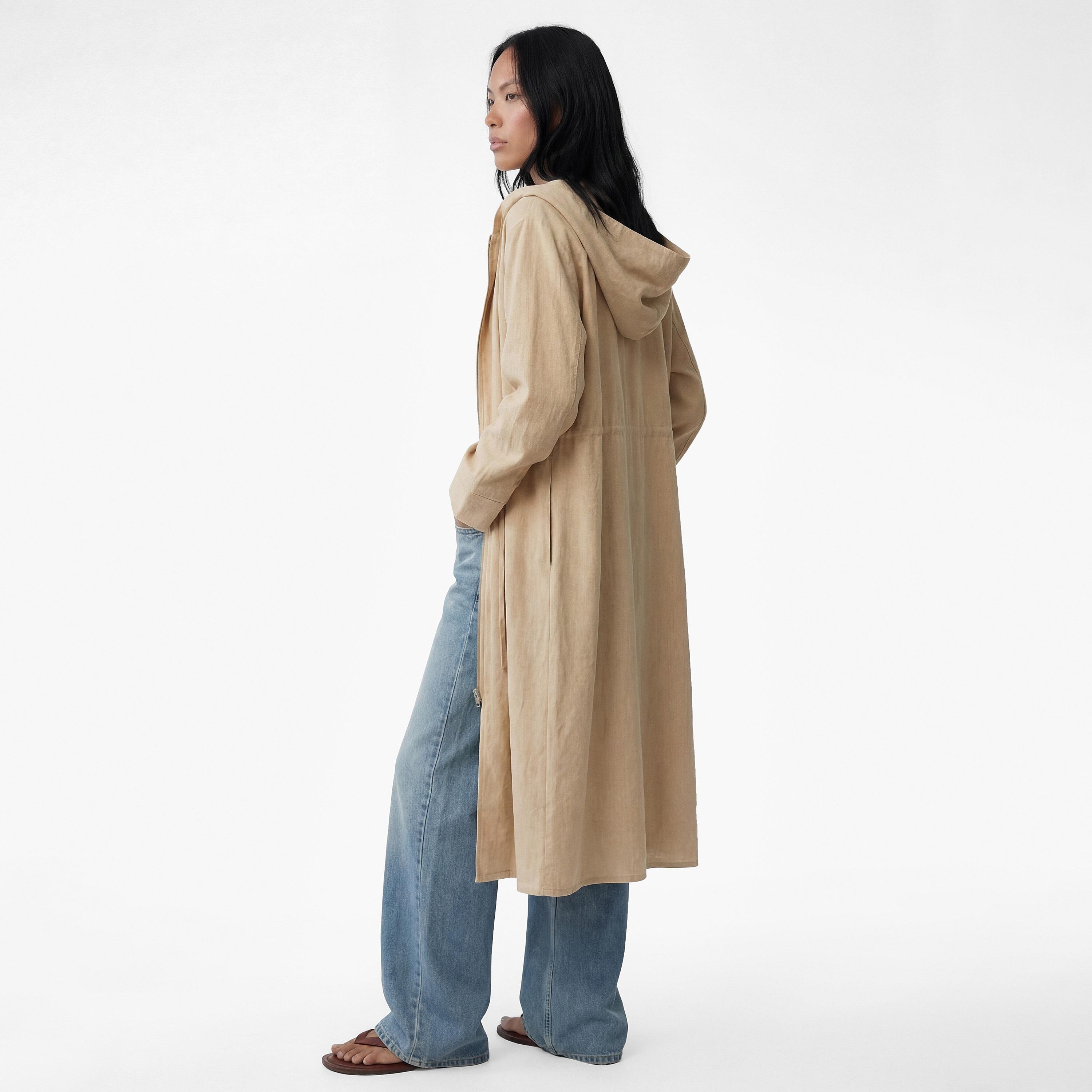 جاكيت نسائي بغطاء للرأس (هودي) بلون بيج من كوتون-women-winterwear-coatsandjackets-jackets-image-2