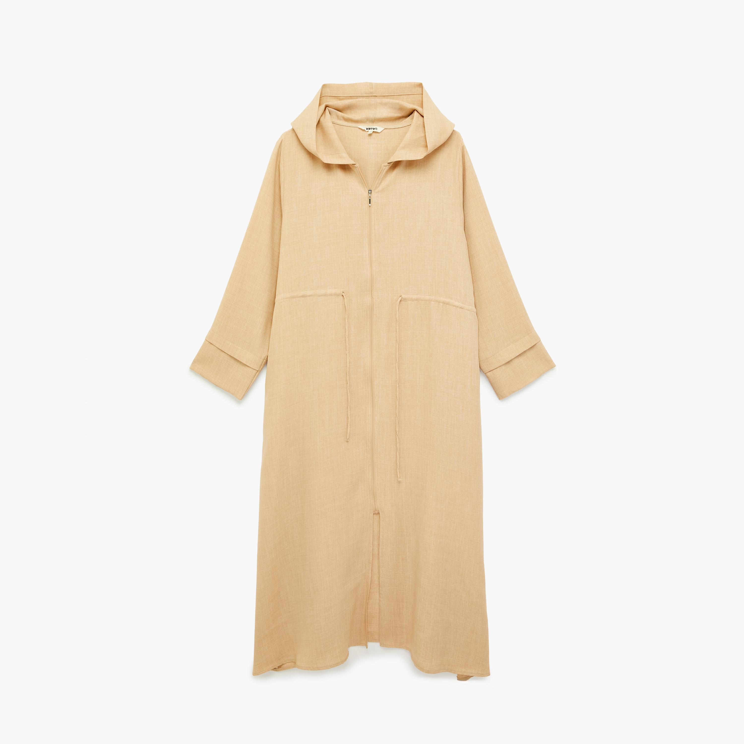 جاكيت نسائي بغطاء للرأس (هودي) بلون بيج من كوتون-women-winterwear-coatsandjackets-jackets-image-3