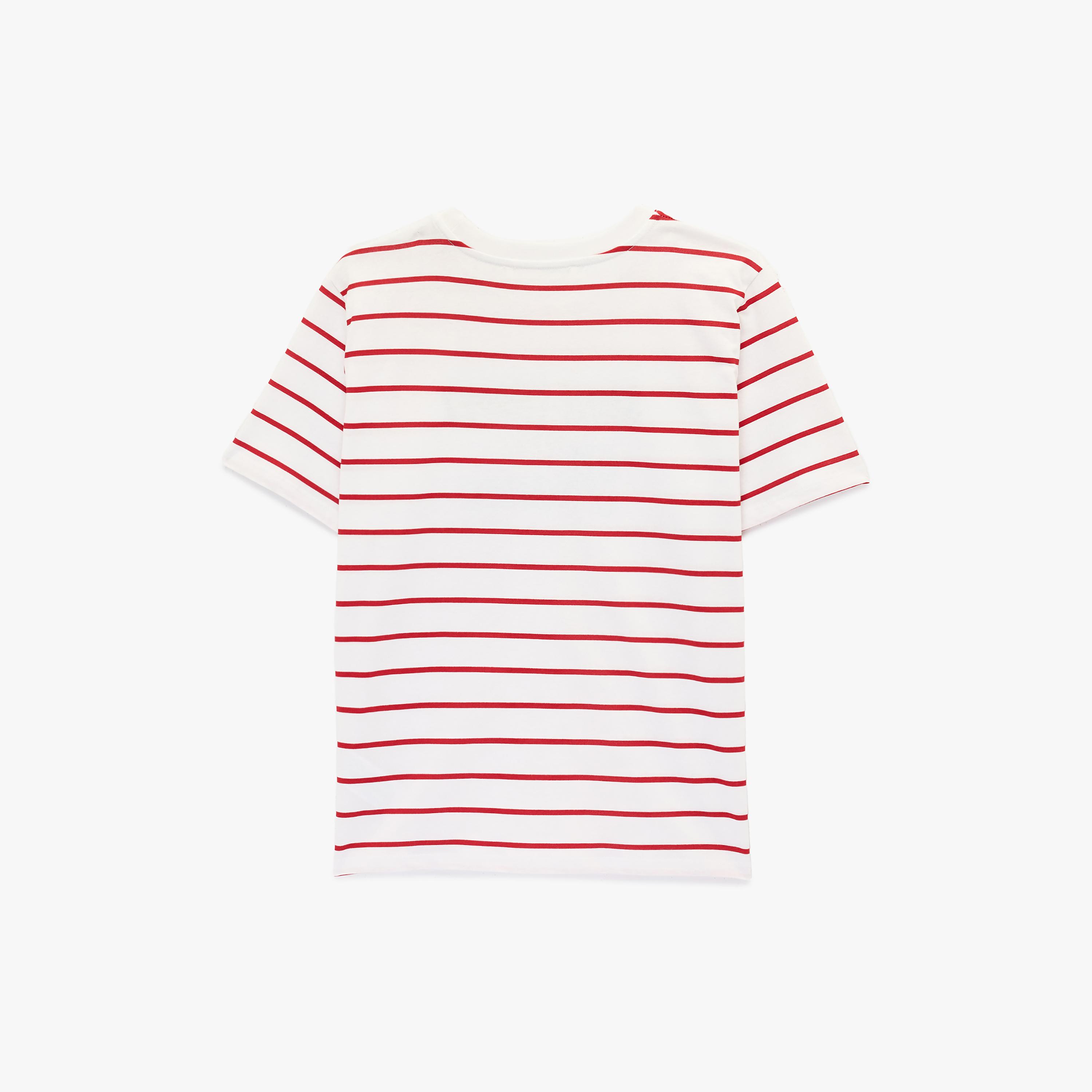 KOTON White Striped Cotton Women's T-Shirt-women-clothing-tshirts-image-4