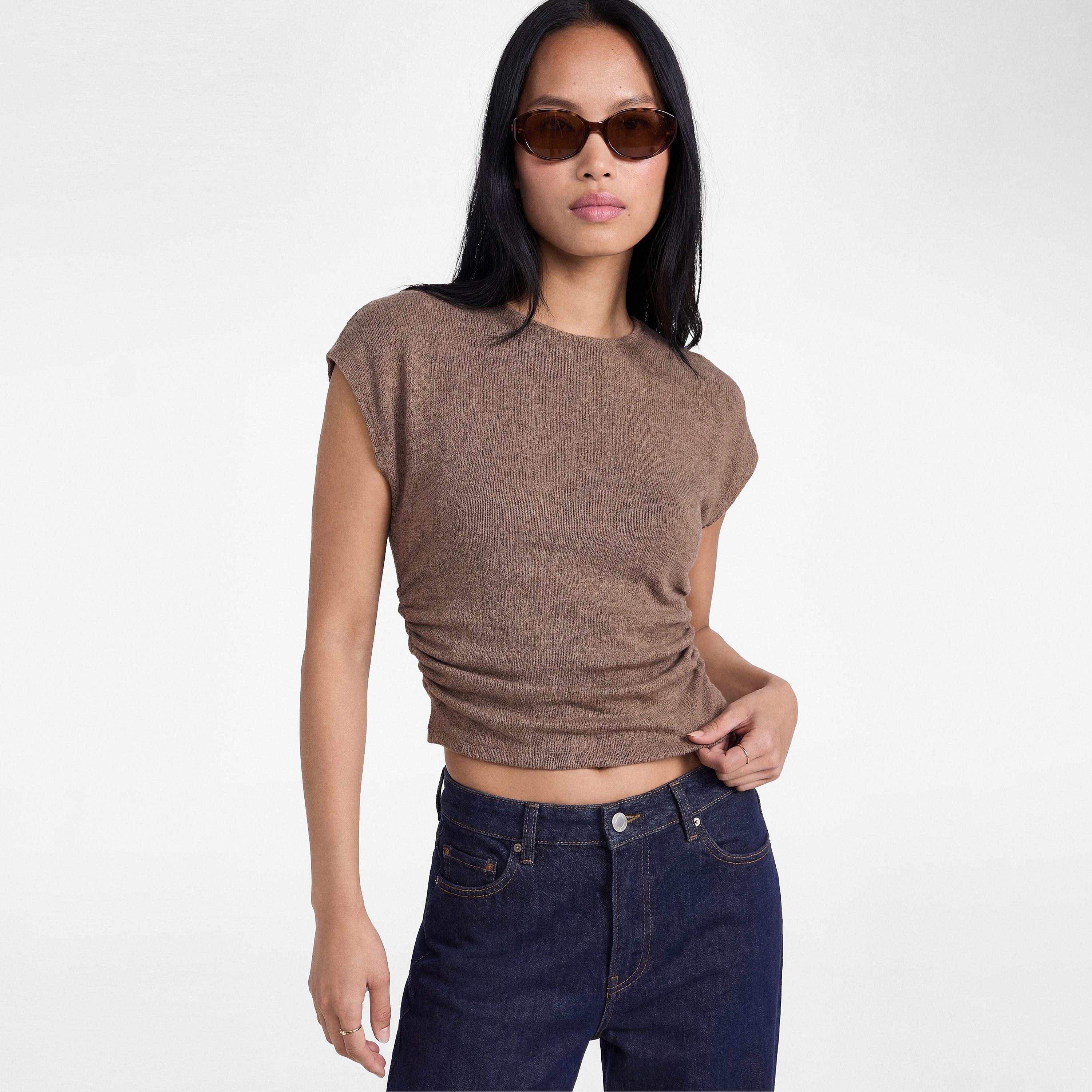 KOTON Crinkled Cap Sleeves Women's Top-women-clothing-shirtsandblouses-blouses-image-1
