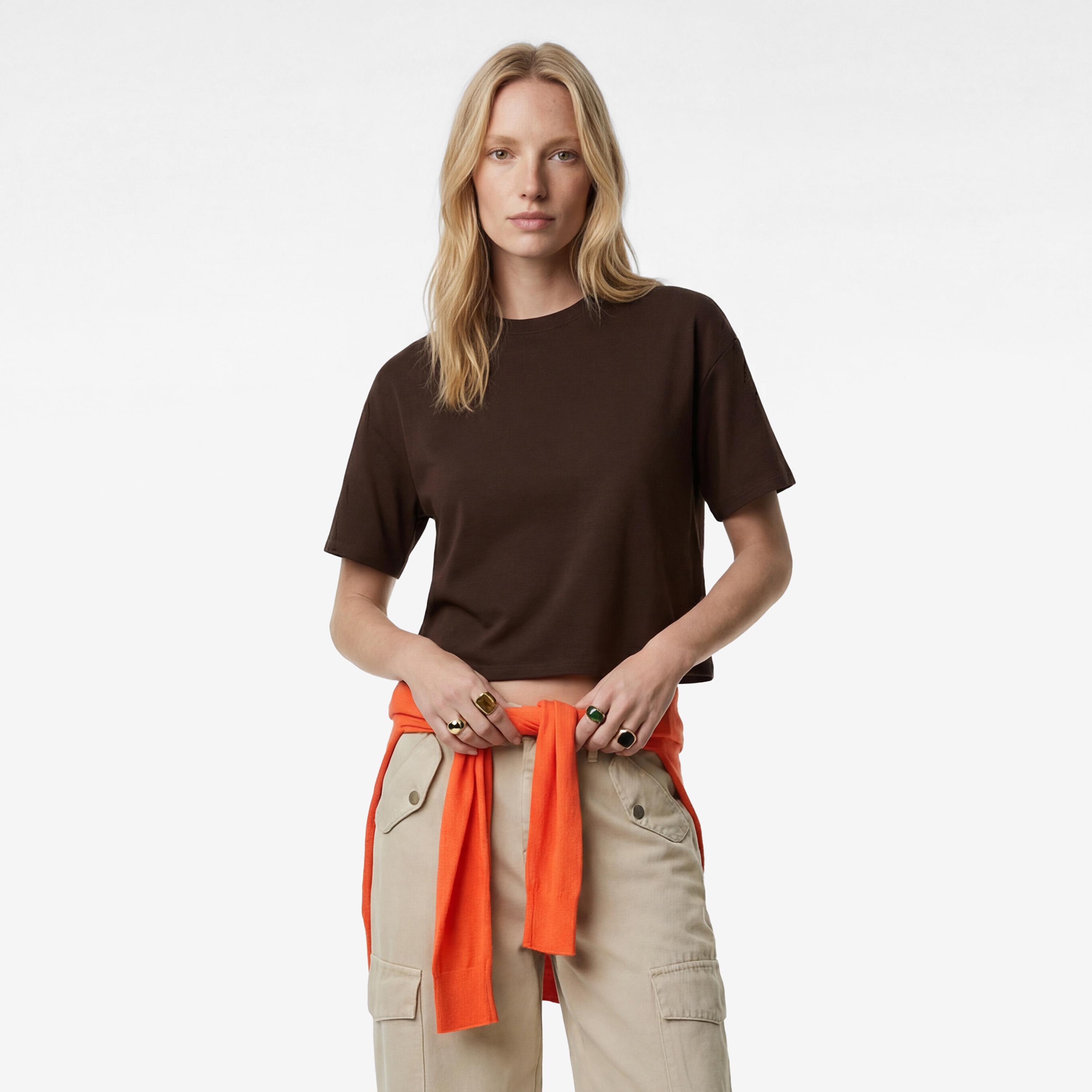 KOTON Brown Women's T-Shirt-women-clothing-tshirts-image-1
