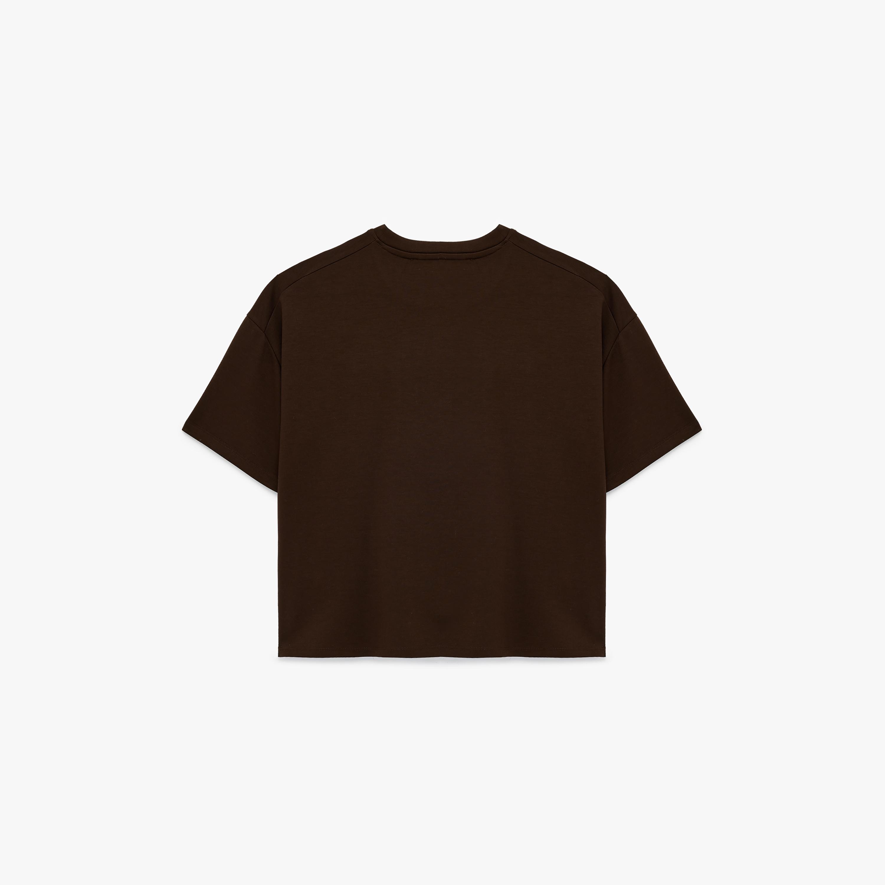 KOTON Brown Women's T-Shirt-women-clothing-tshirts-image-4