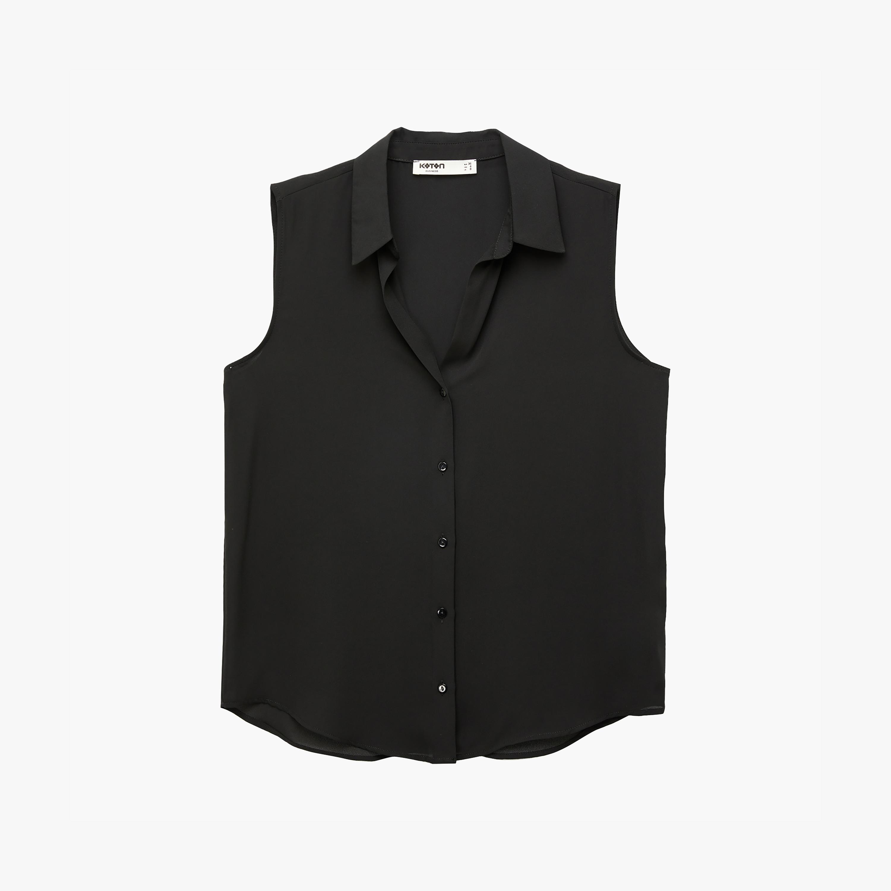 قميص نسائي بياقة بلون أسود من كوتون-women-clothing-shirtsandblouses-shirts-image-6