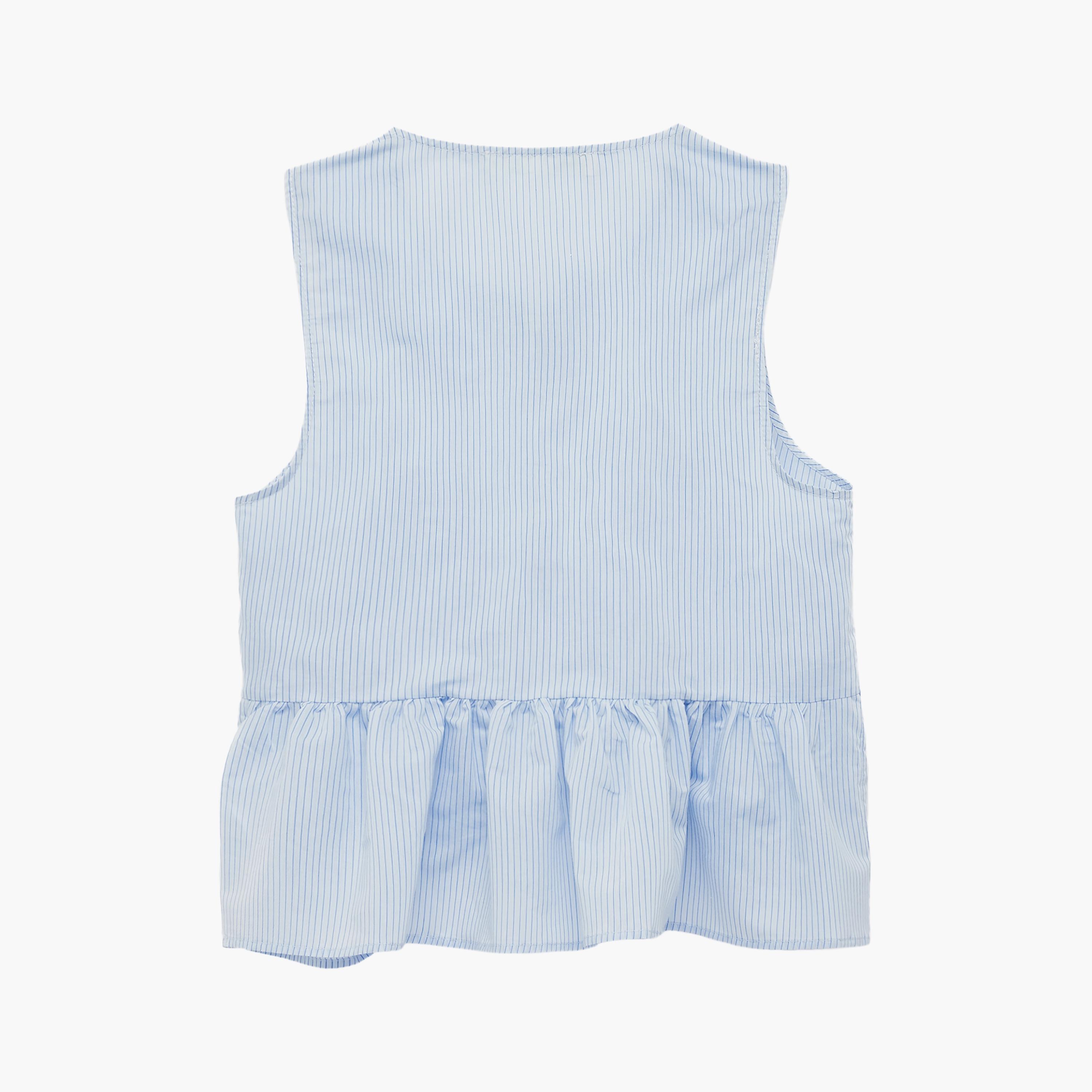 بلوزة نسائية مخططة بلون أزرق فاتح من كوتون-women-clothing-shirtsandblouses-blouses-image-7