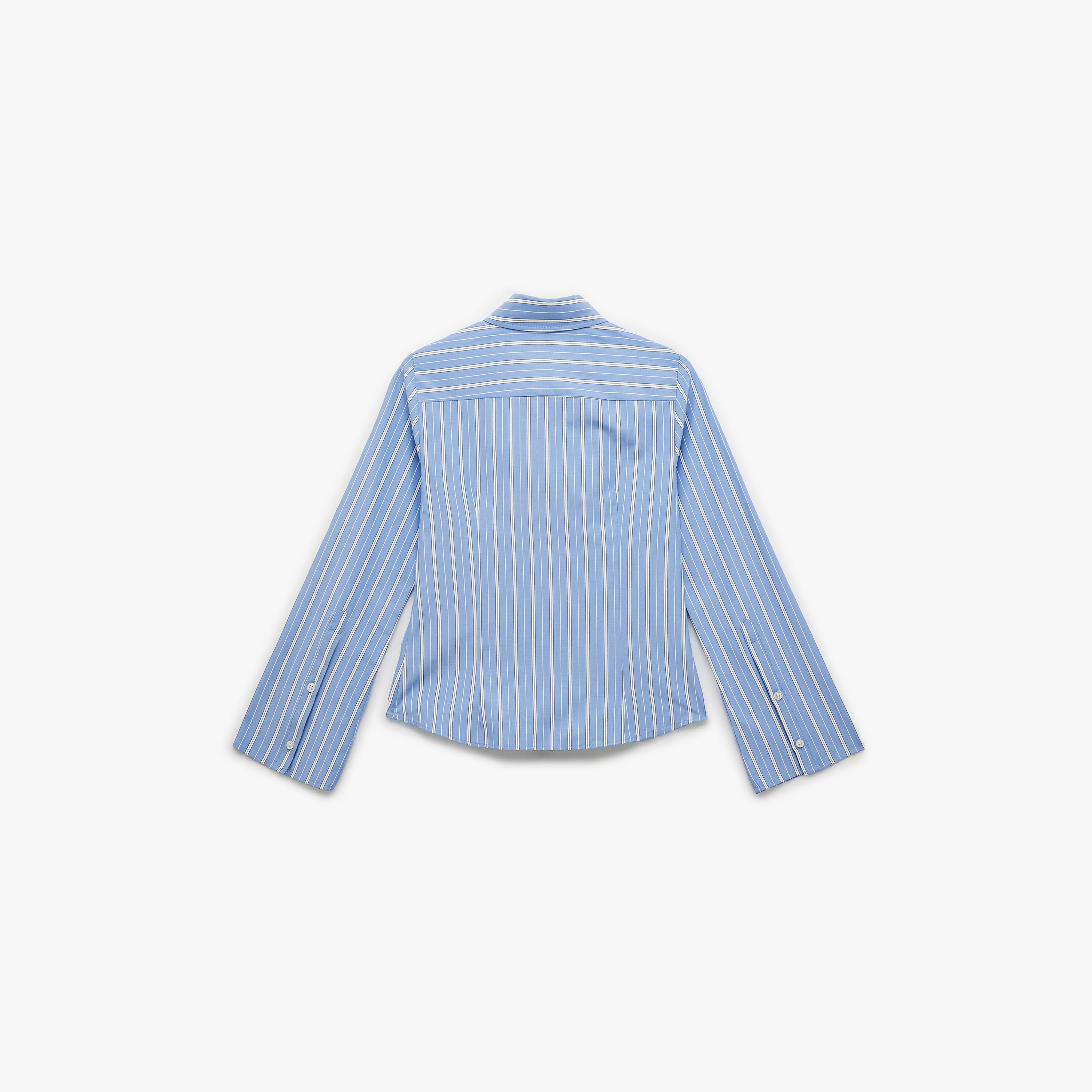KOTON Blue Striped Collared Women's Shirt-women-clothing-shirtsandblouses-shirts-image-4