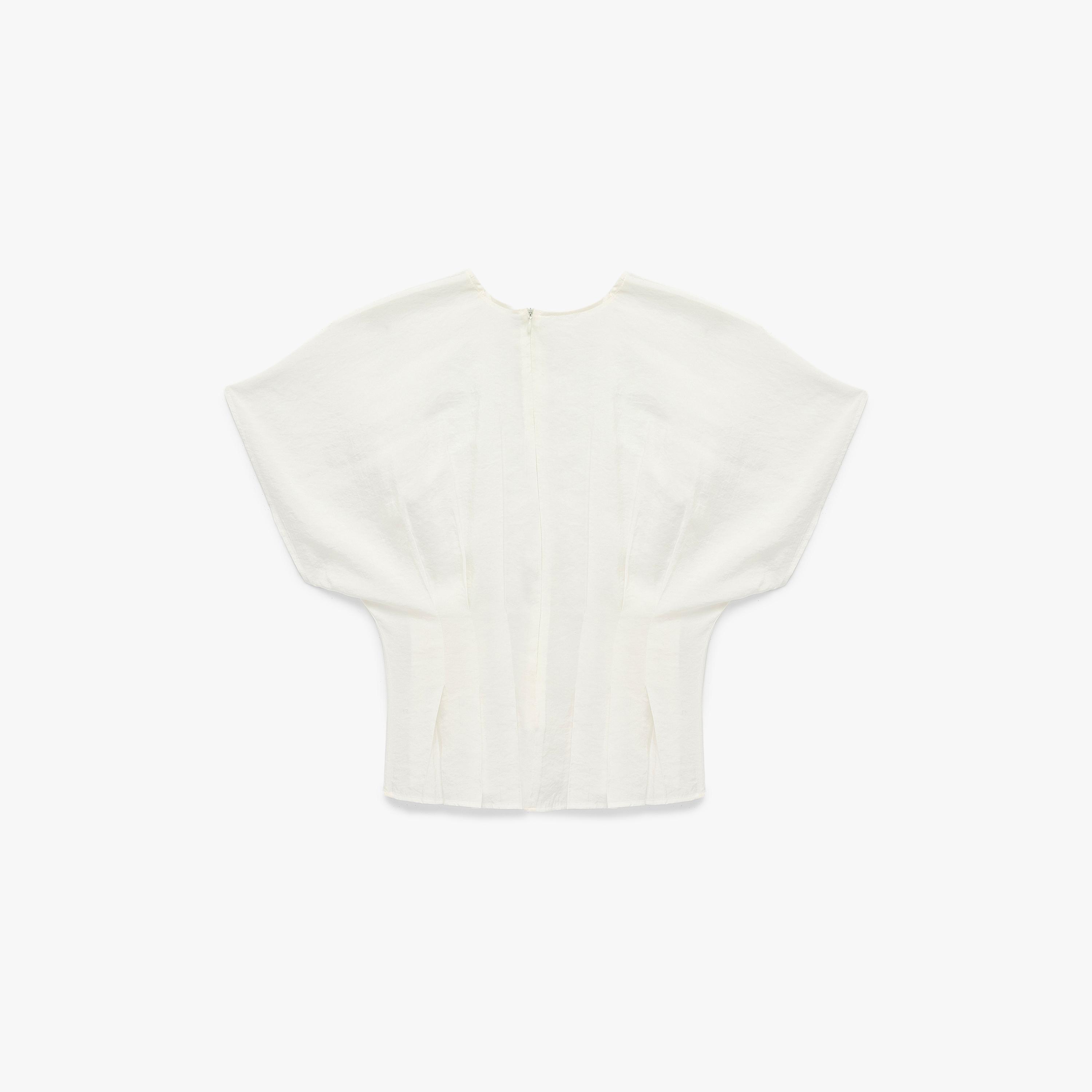 بلوزة نسائية بياقة بلون أوف وايت من كوتون-women-clothing-shirtsandblouses-blouses-image-4