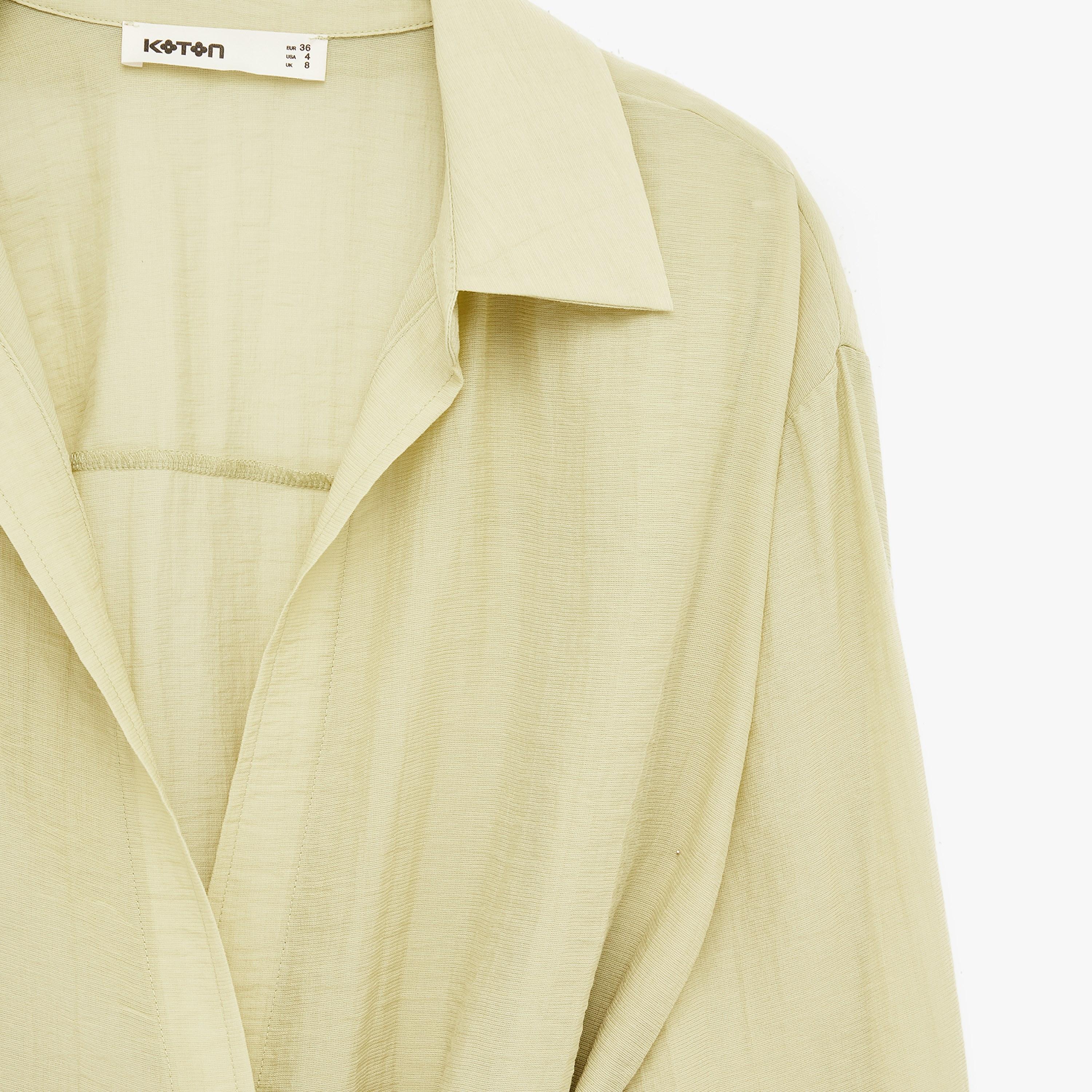 KOTON Textured Collared Women's Wrap Top-women-clothing-shirtsandblouses-blouses-image-5