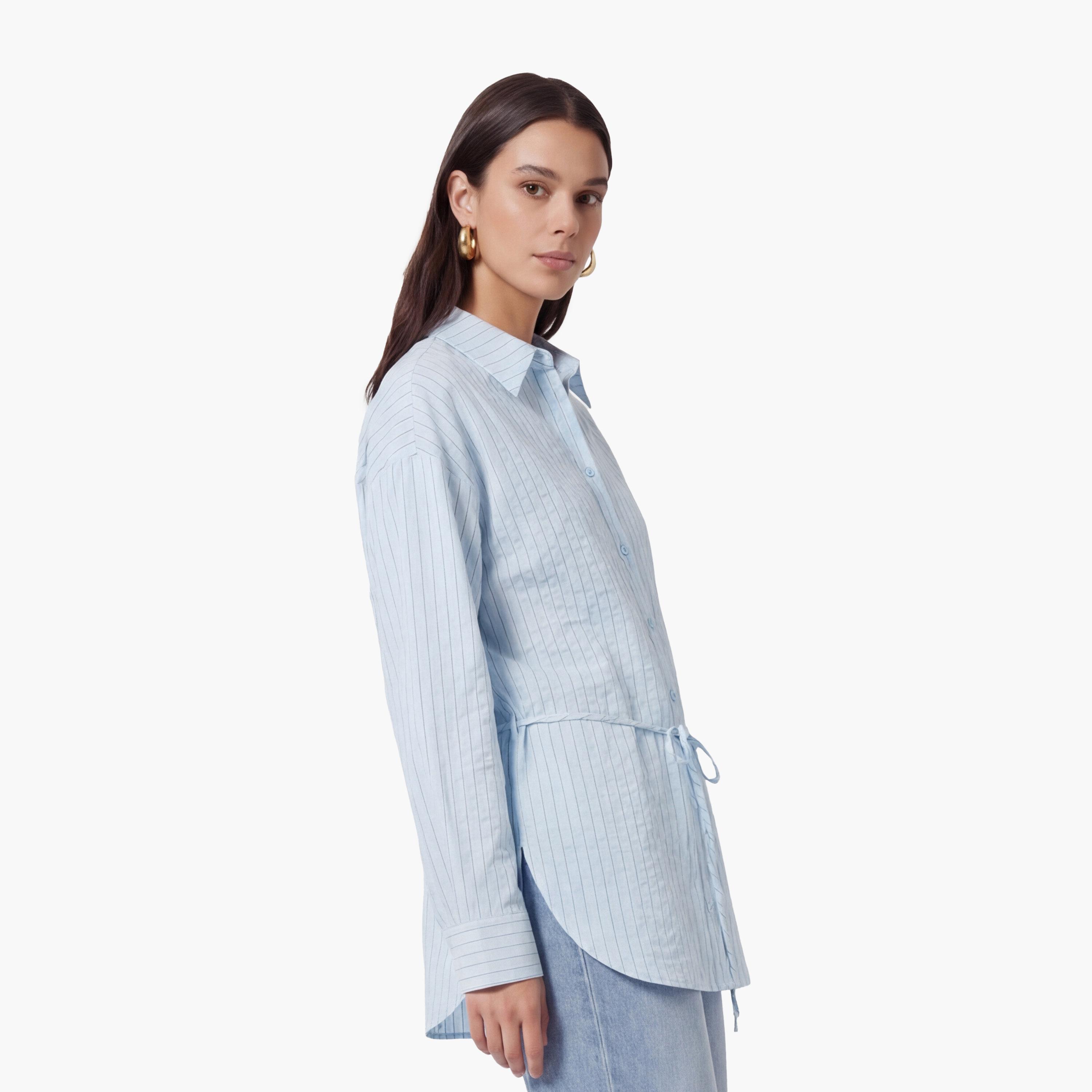 قميص نسائي مخطط باللون الأزرق من كوتون-women-clothing-shirtsandblouses-shirts-image-3