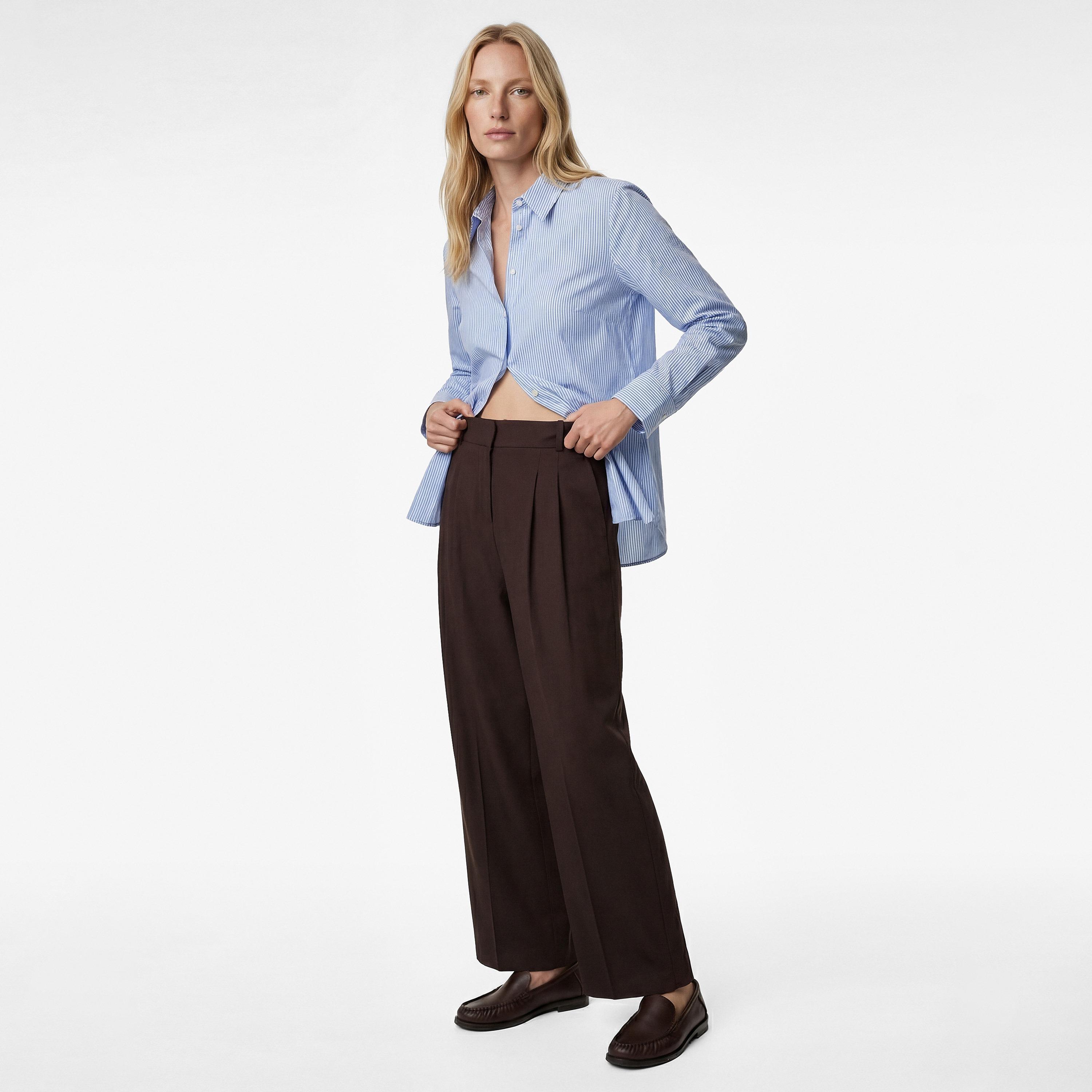قميص نسائي بياقة بلون أزرق فاتح من كوتون-women-clothing-shirtsandblouses-shirts-image-2