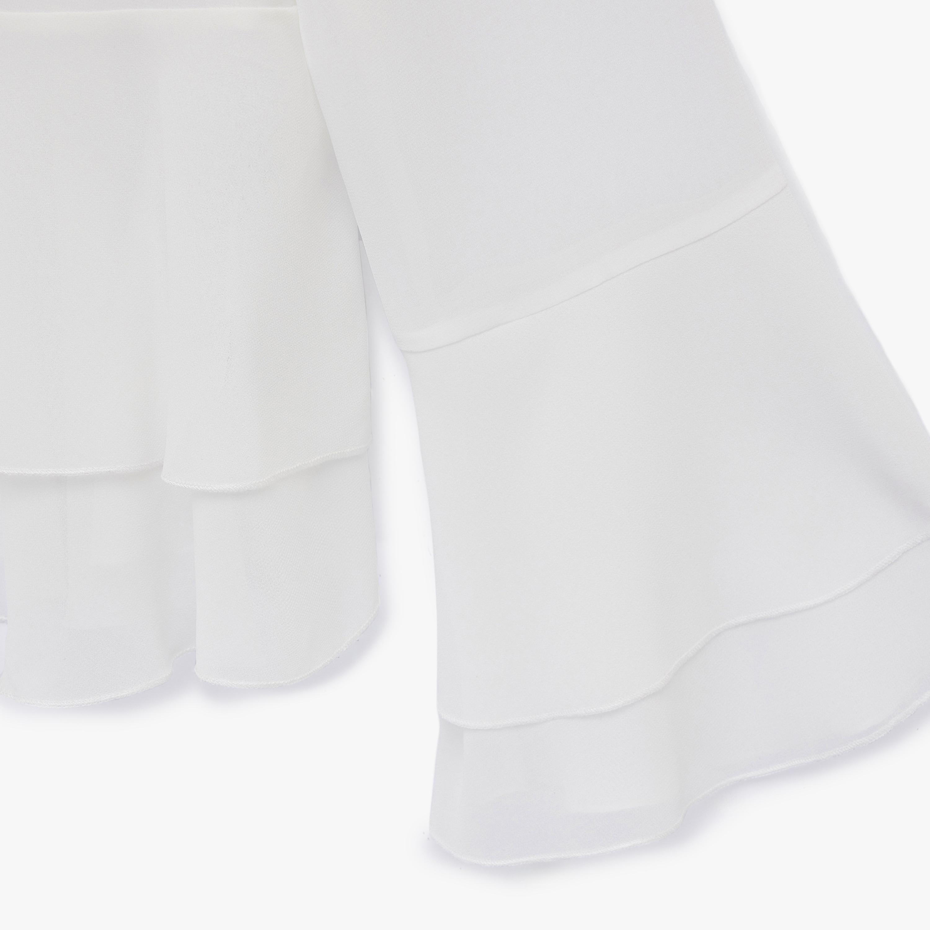 KOTON White Tie-Up Neck Bell Sleeves Women's Top-women-clothing-shirtsandblouses-blouses-image-6
