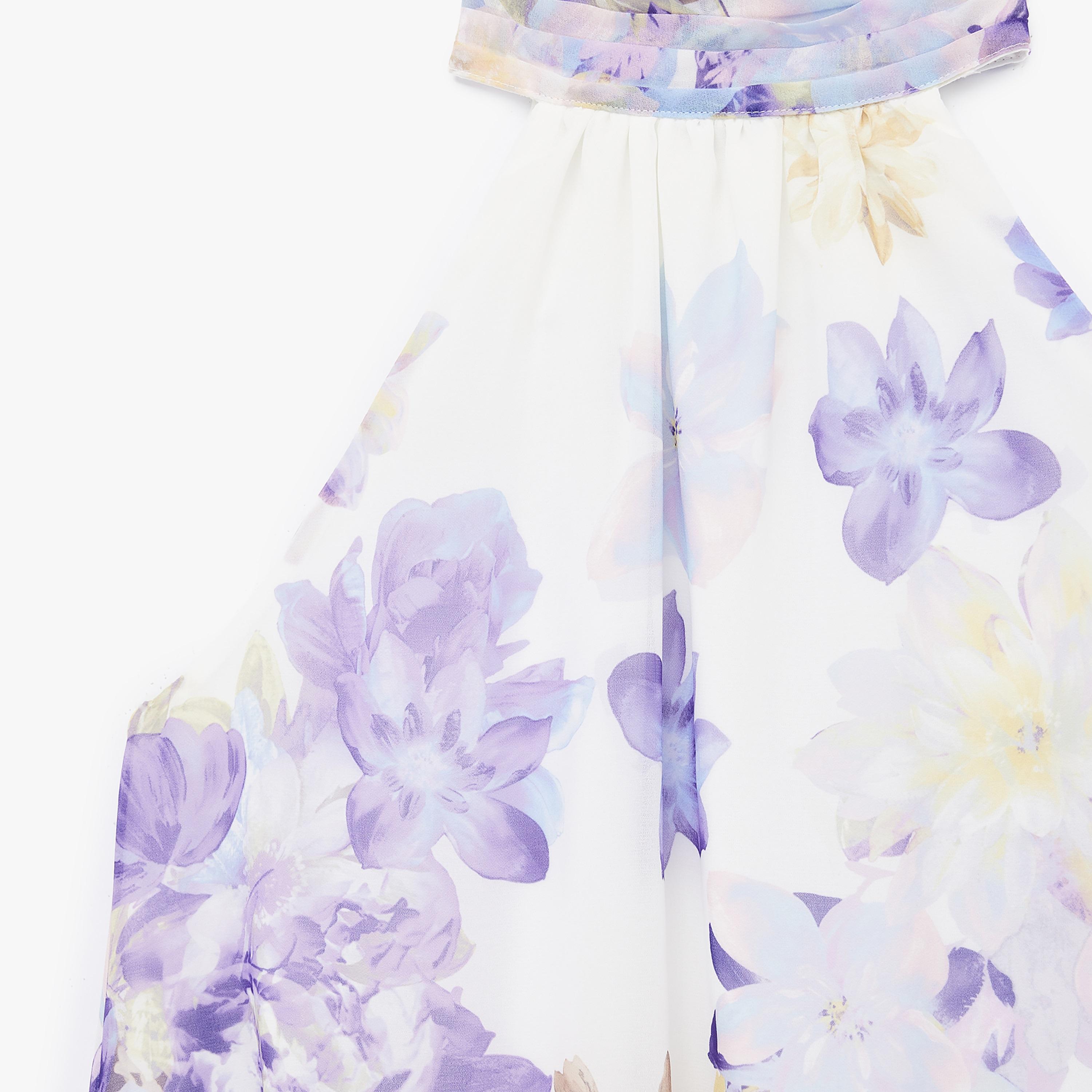 KOTON Purple Floral Print Halter Neck Women's Top-women-clothing-shirtsandblouses-blouses-image-6