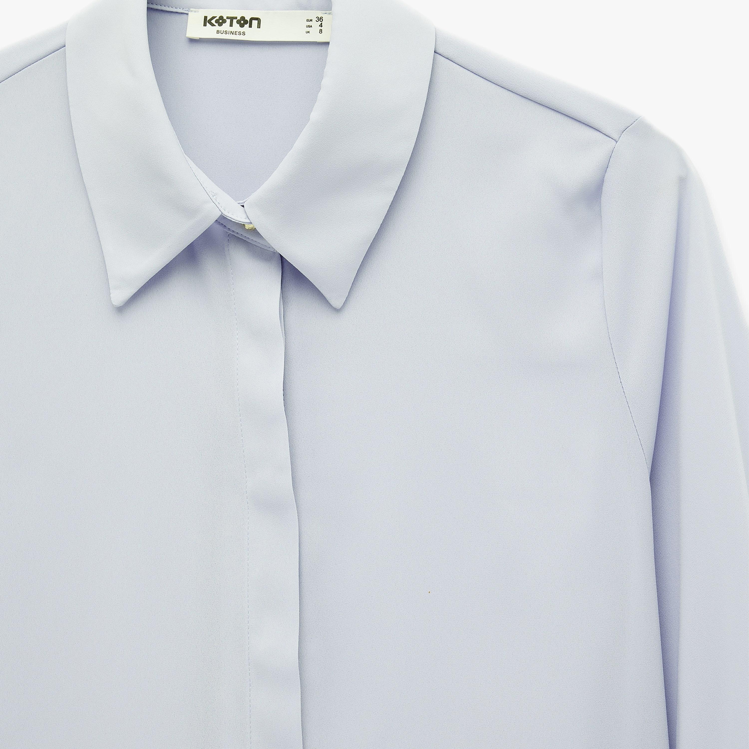قميص نسائي بياقة وأكمام "بيشوب" من كوتون-women-clothing-shirtsandblouses-shirts-image-6