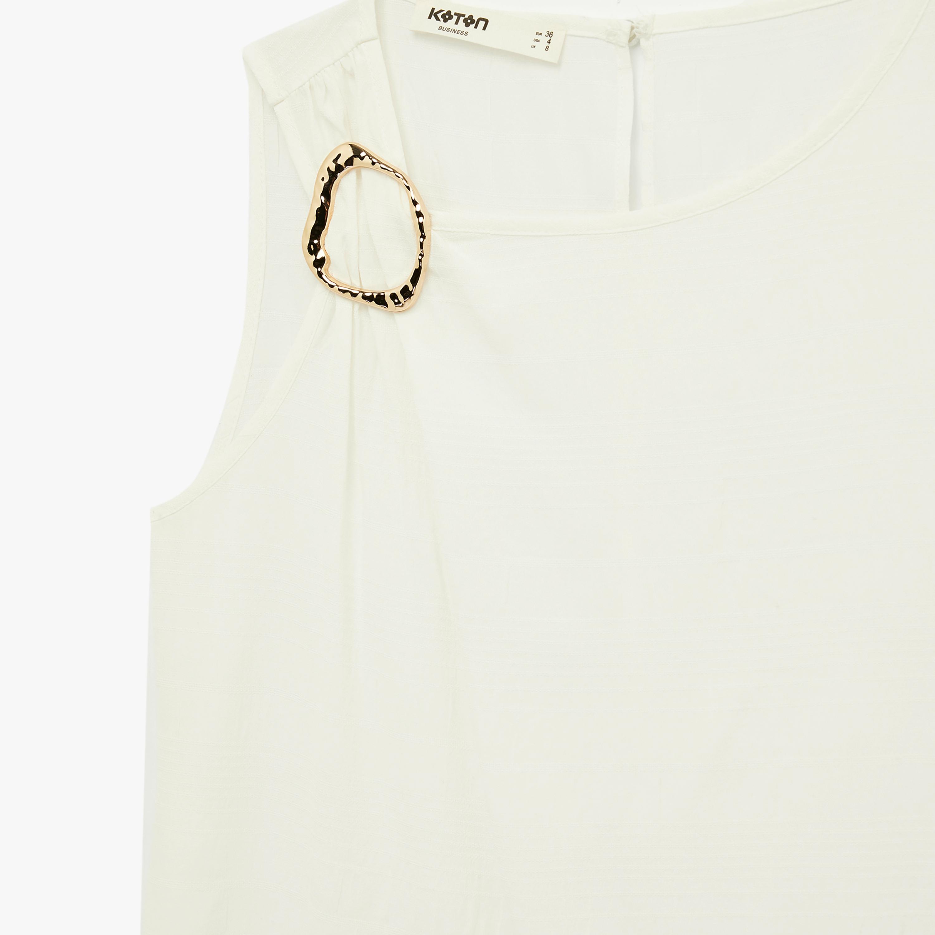 KOTON Off White Women's Top-women-clothing-shirtsandblouses-blouses-image-5