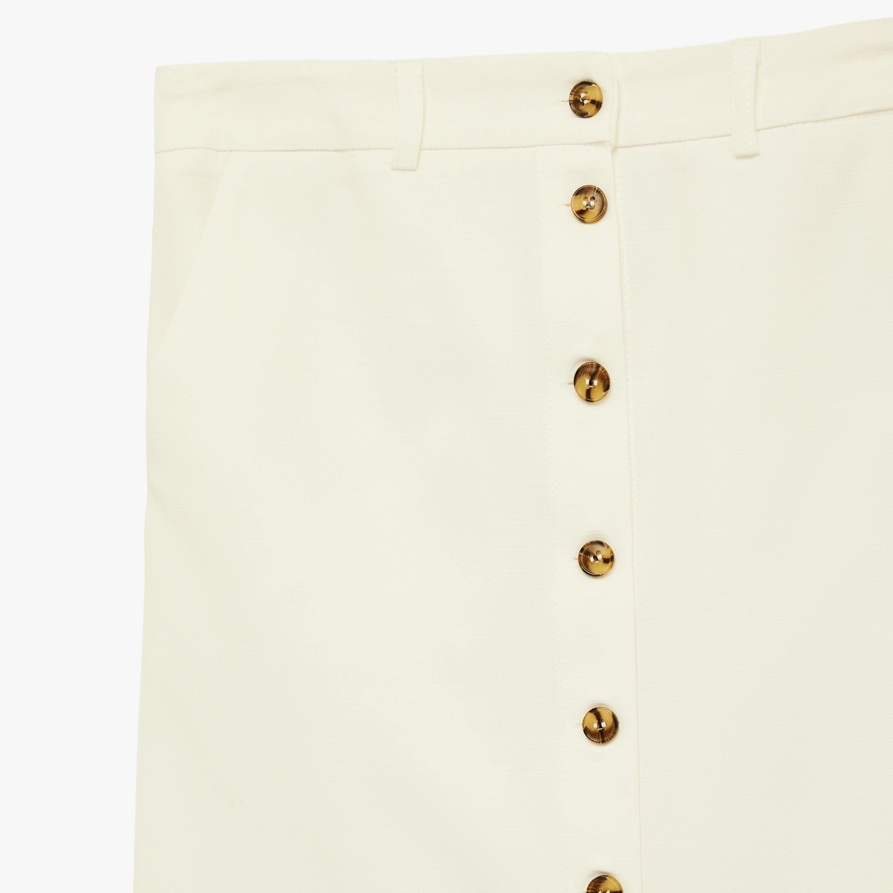 تنورة ميدي نسائية قصة مستقيمة بلون كريمي من كوتون-women-clothing-bottoms-skirts-image-5