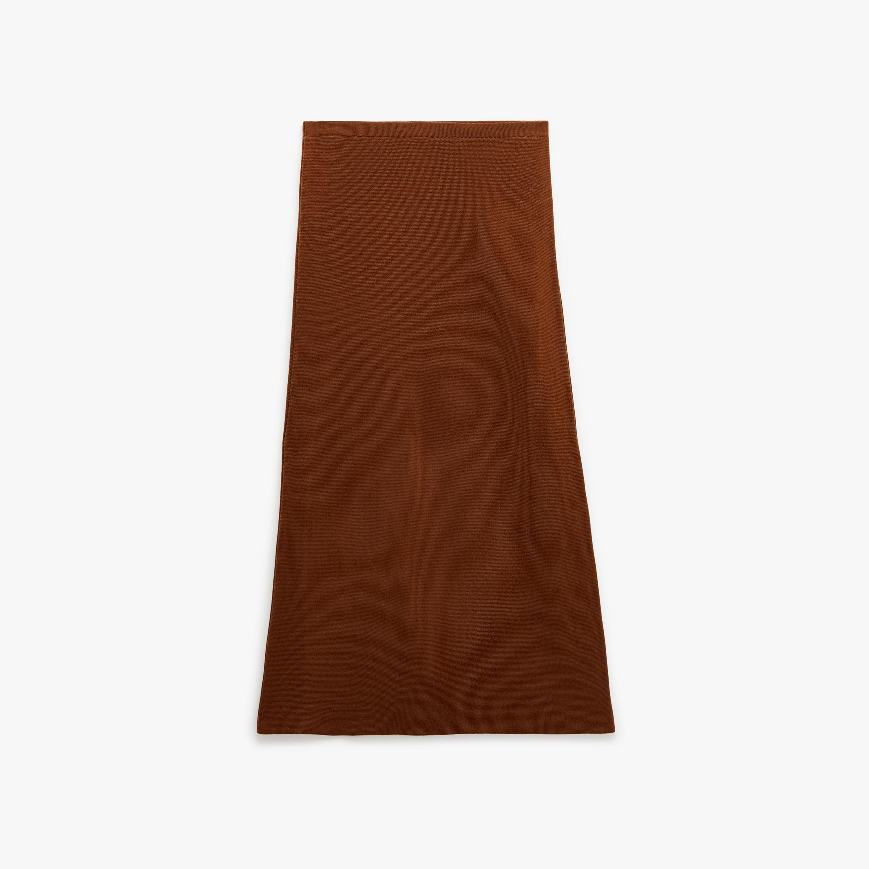 تنورة ماكسي نسائية قصة "ايه-لاين" من قماش الأكريليك بلون بني من كوتون-women-clothing-bottoms-skirts-image-5