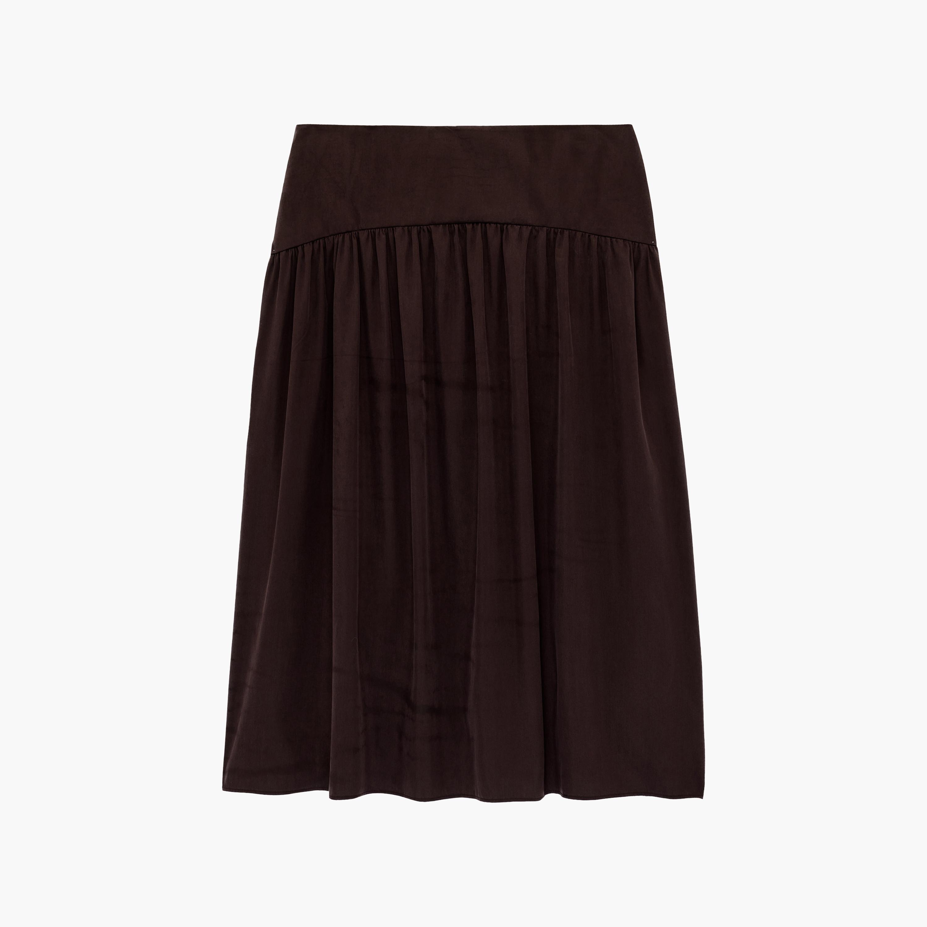 تنورة ميدي نسائية بقصة كلوش (فلير) بلون بنفسجي من كوتون-women-clothing-bottoms-skirts-image-6