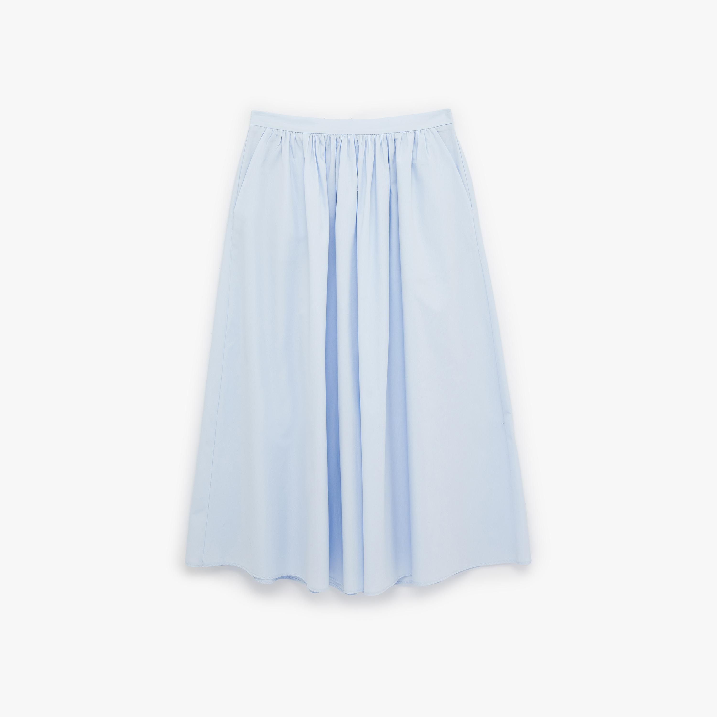 تنورة ميدي نسائية قصة "ايه-لاين" من القطن الأزرق الفاتح من كوتون-women-clothing-bottoms-skirts-image-3