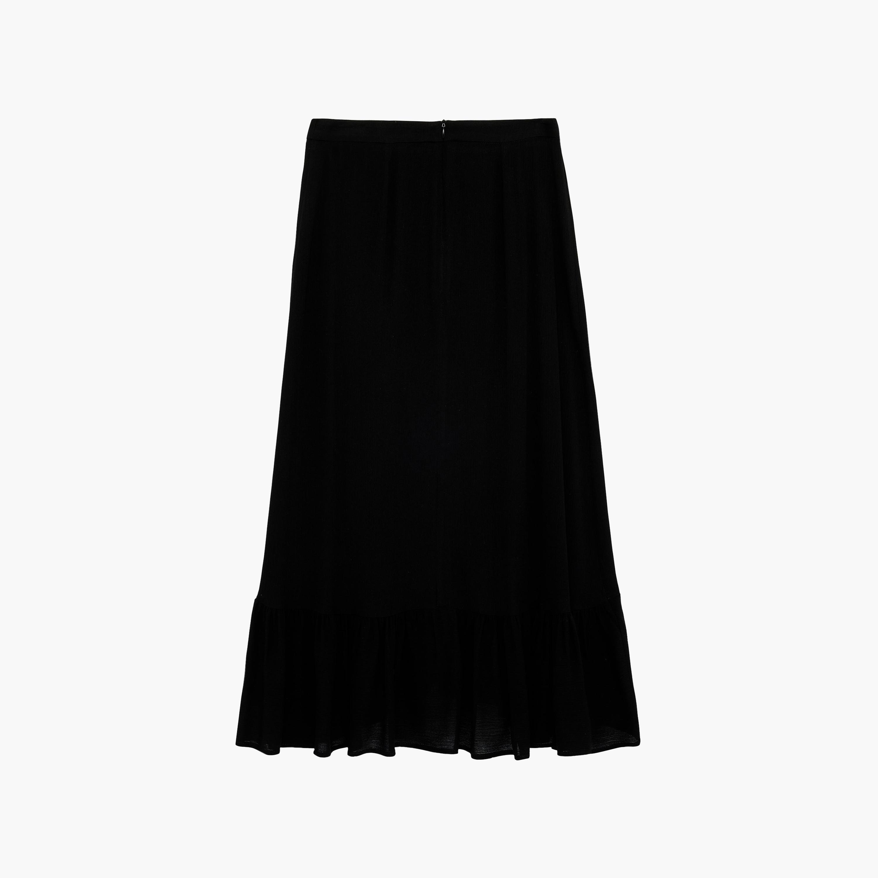 تنورة ميدي نسائية بتصميم طبقات بلون أسود من كوتون-women-clothing-bottoms-skirts-image-7