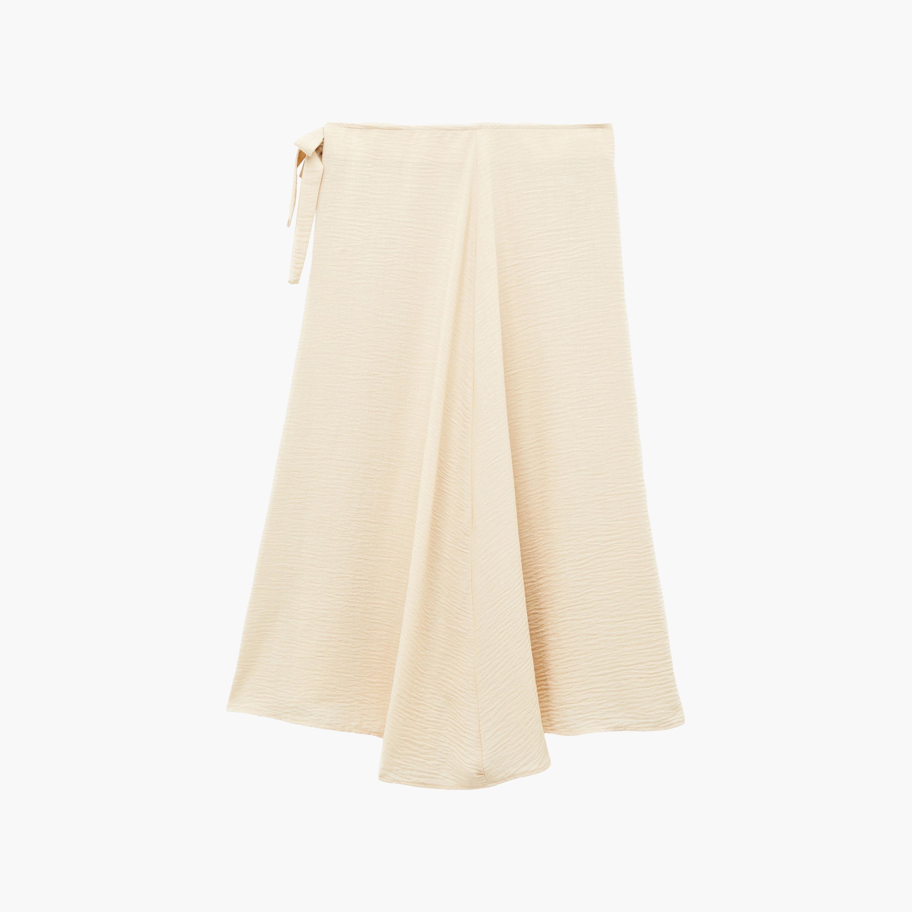 تنورة ميدي نسائية بتصميم لف من كوتون-women-clothing-bottoms-skirts-image-7
