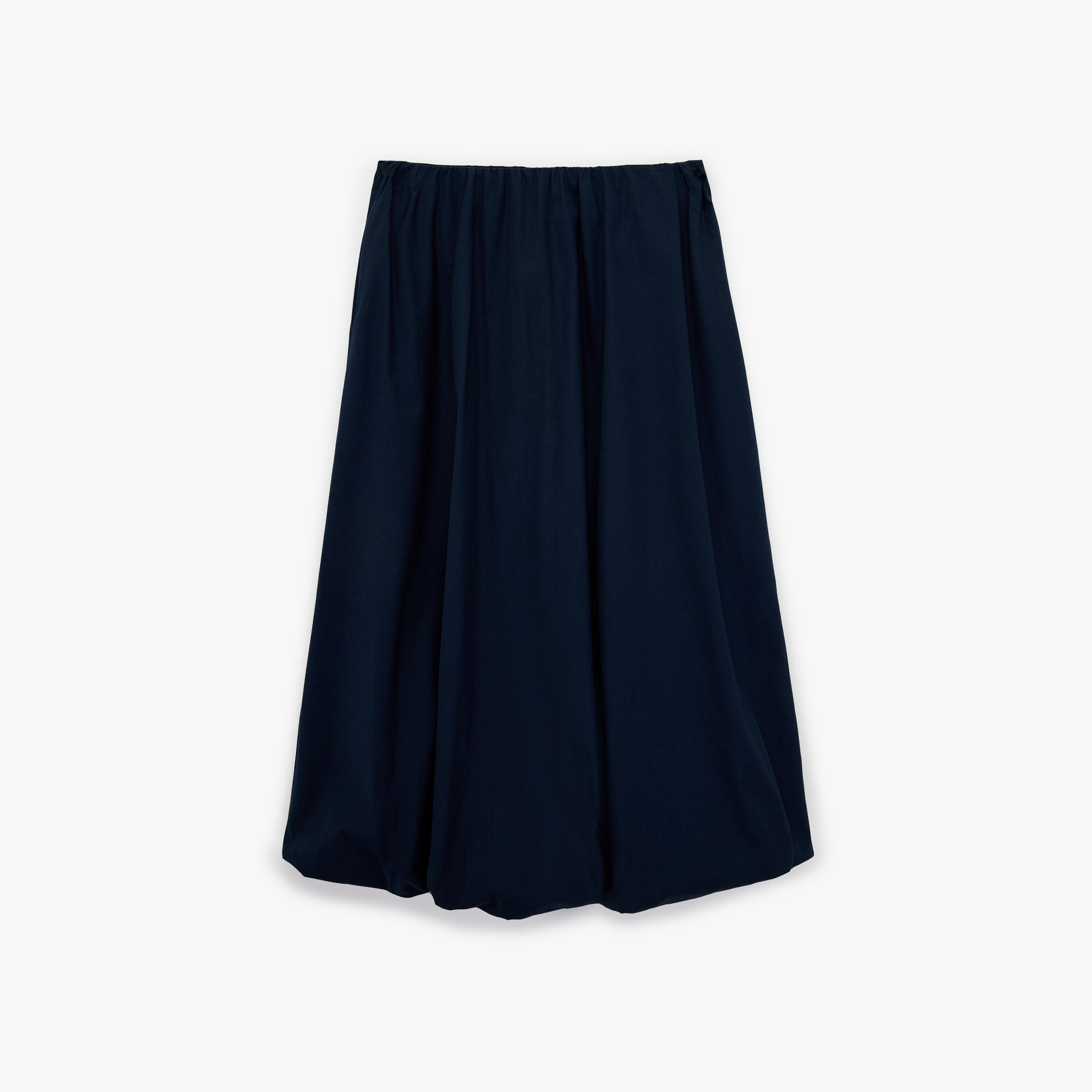 تنورة ميدي نسائية "بابل" منفوشة من القطن الكحلي من كوتون-women-clothing-bottoms-skirts-image-3