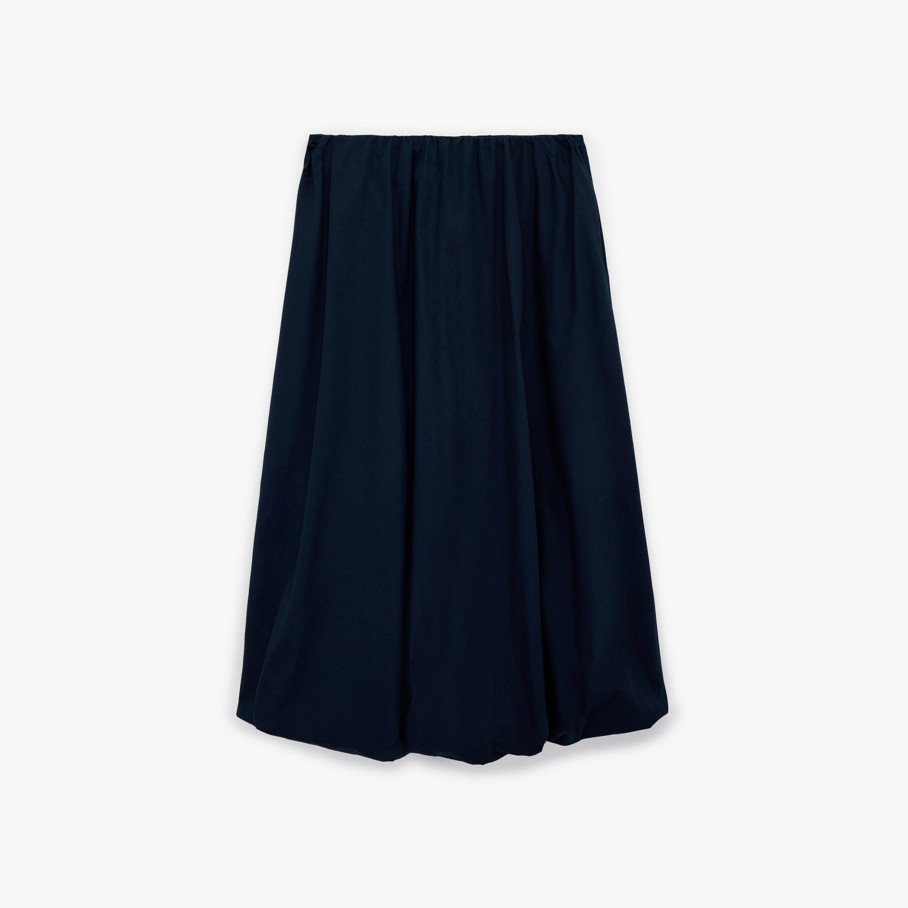 تنورة ميدي نسائية "بابل" منفوشة من القطن الكحلي من كوتون-women-clothing-bottoms-skirts-image-4