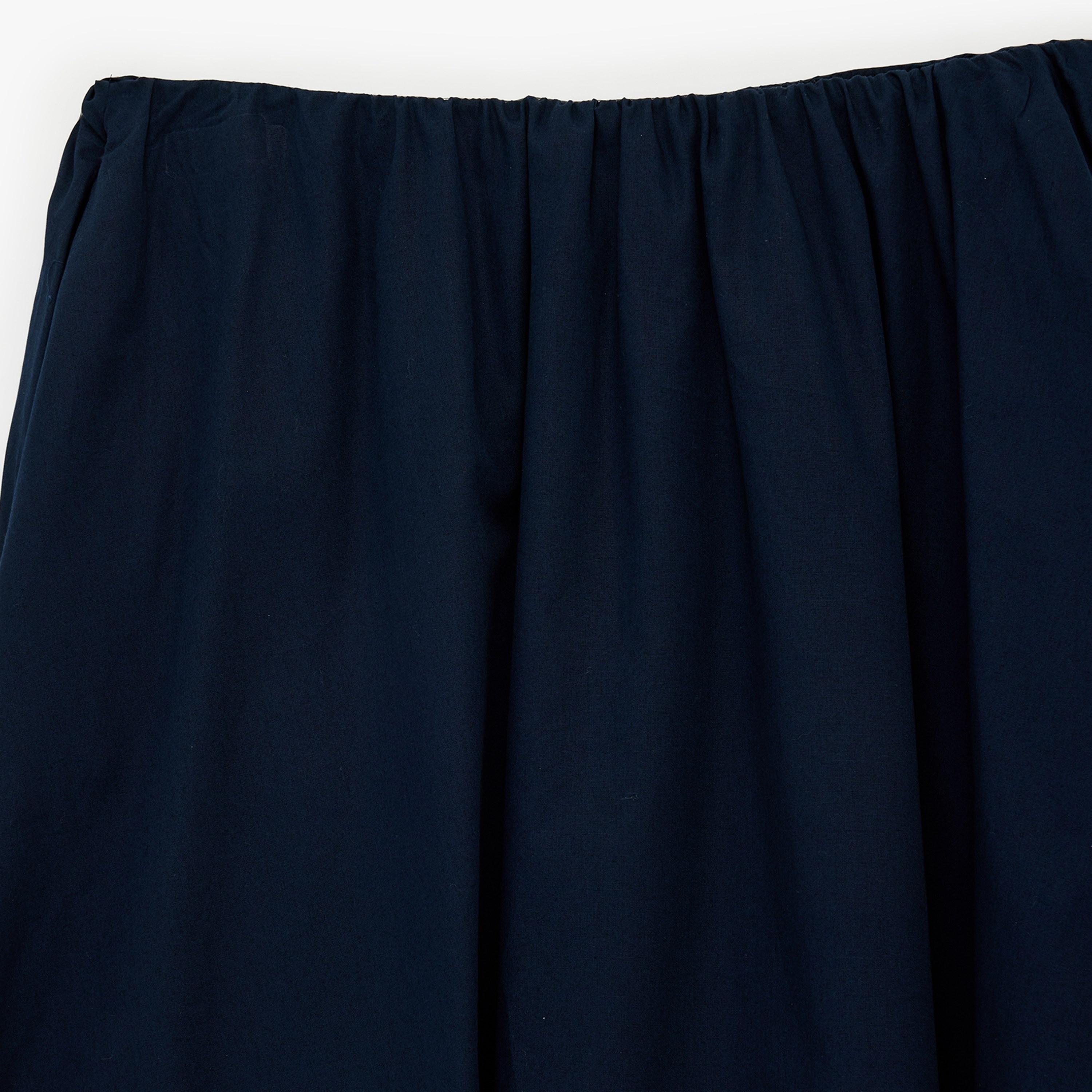 تنورة ميدي نسائية "بابل" منفوشة من القطن الكحلي من كوتون-women-clothing-bottoms-skirts-image-5