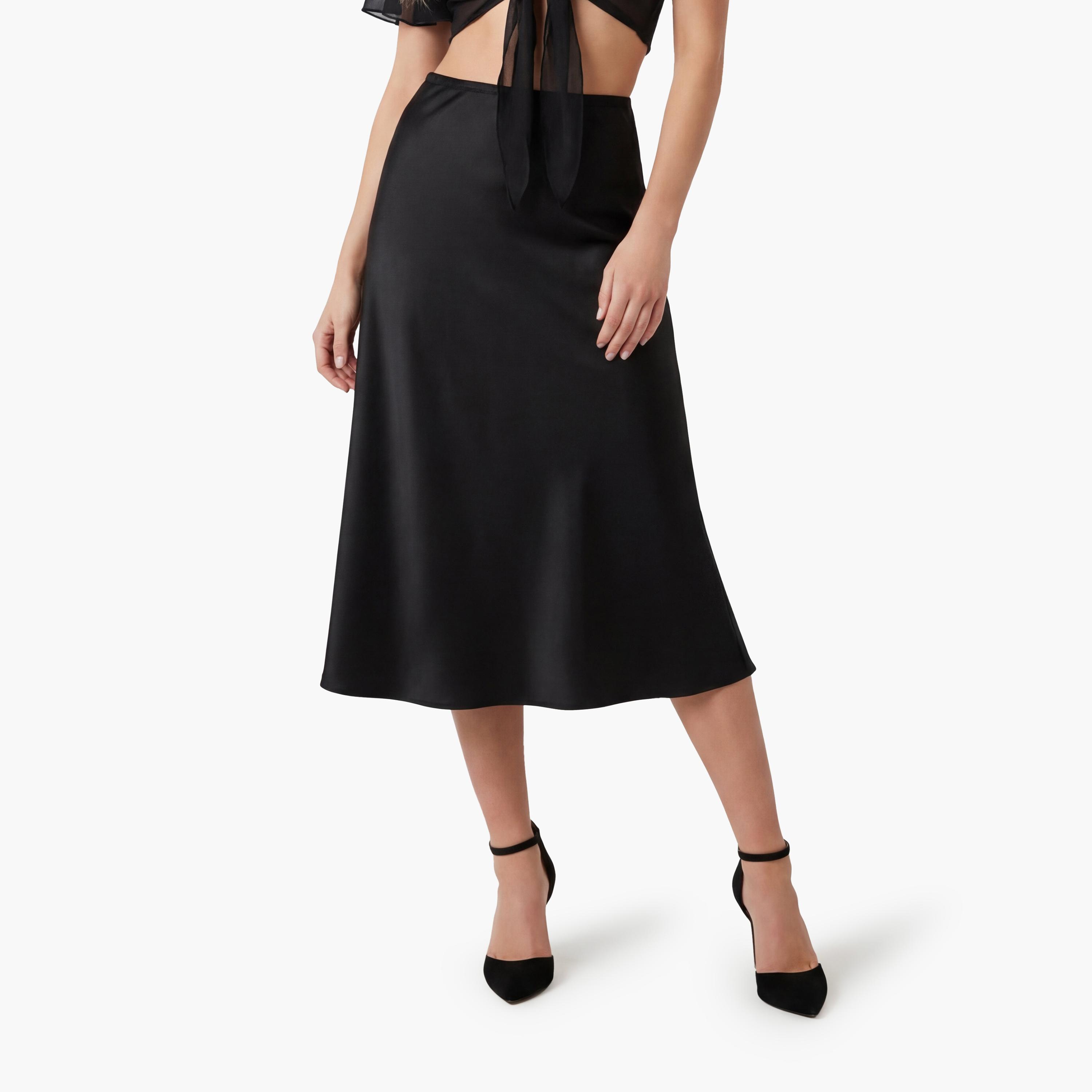 تنورة ميدي نسائية قصة "ايه-لاين" من كوتون-women-clothing-bottoms-skirts-image-1