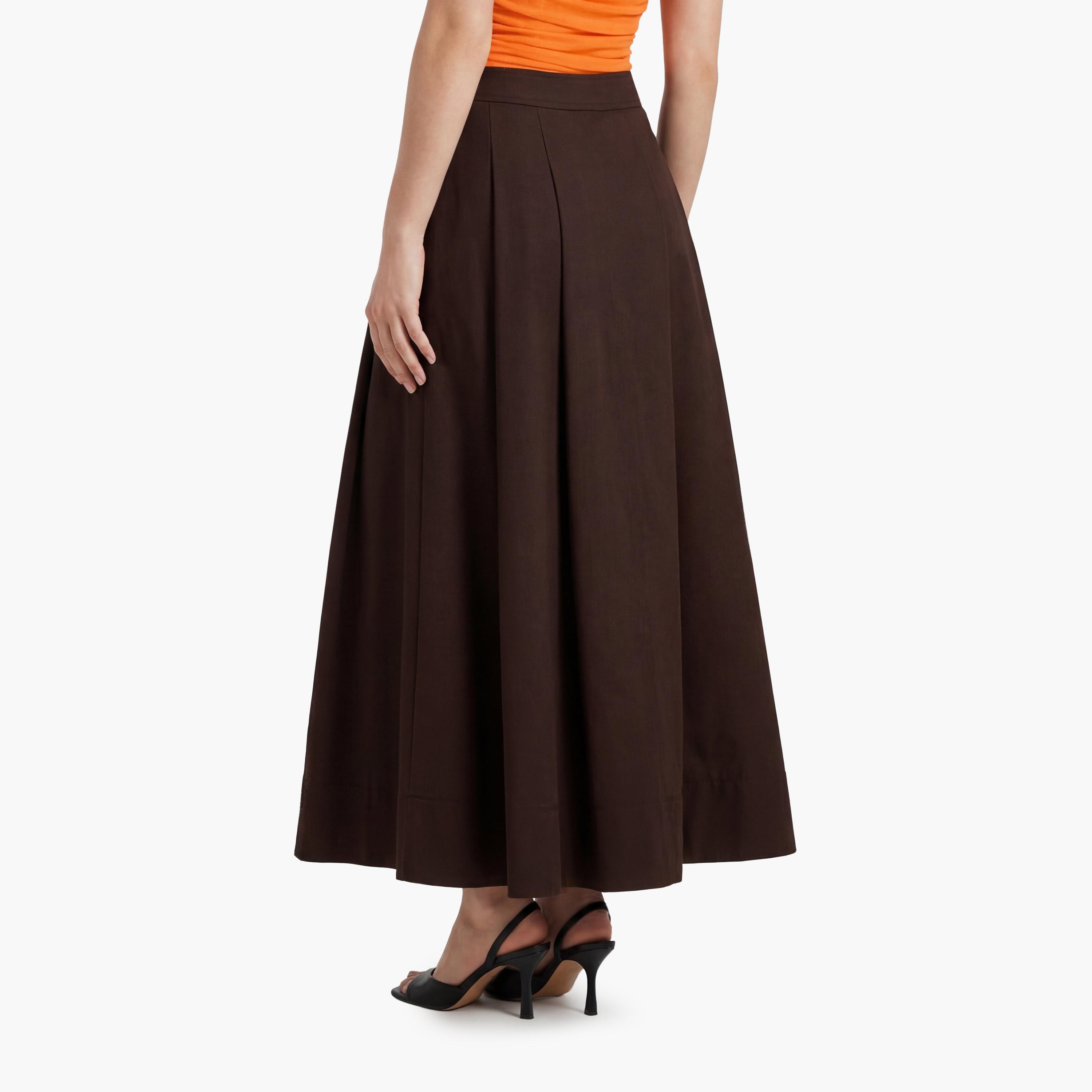 KOTON Cotton A-Line Women's Maxi Skirt-women-clothing-bottoms-skirts-image-4