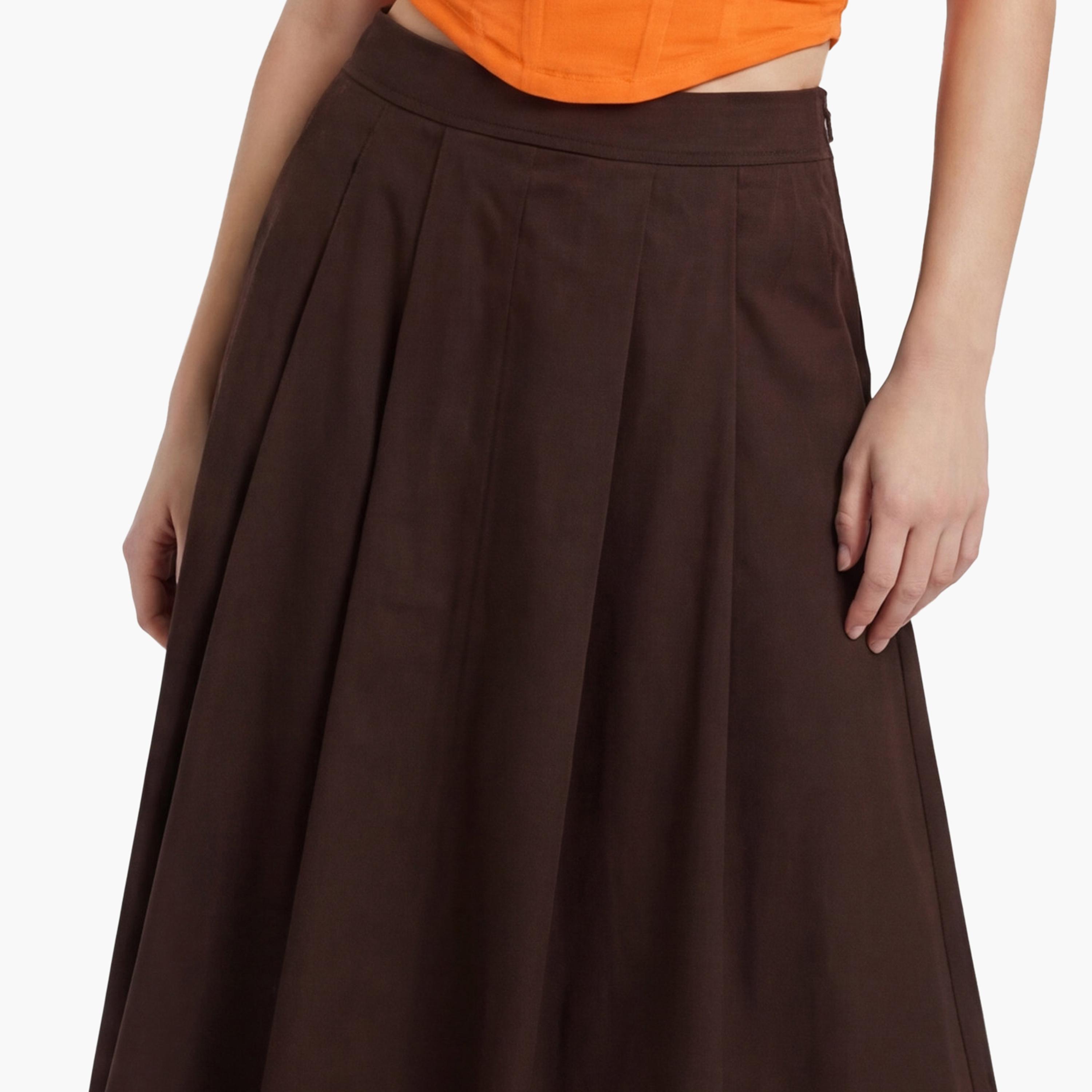KOTON Cotton A-Line Women's Maxi Skirt-women-clothing-bottoms-skirts-image-5