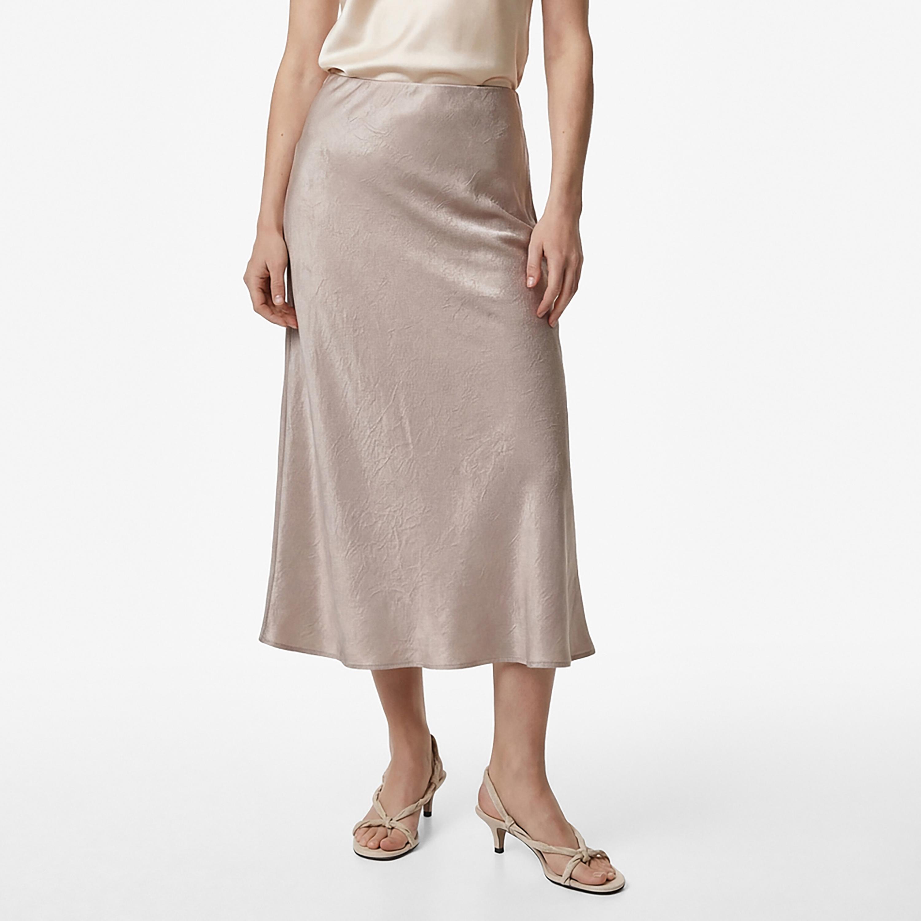 تنورة ميدي نسائية قصة "ايه-لاين" من قماش مجعد من كوتون-women-clothing-bottoms-skirts-image-1