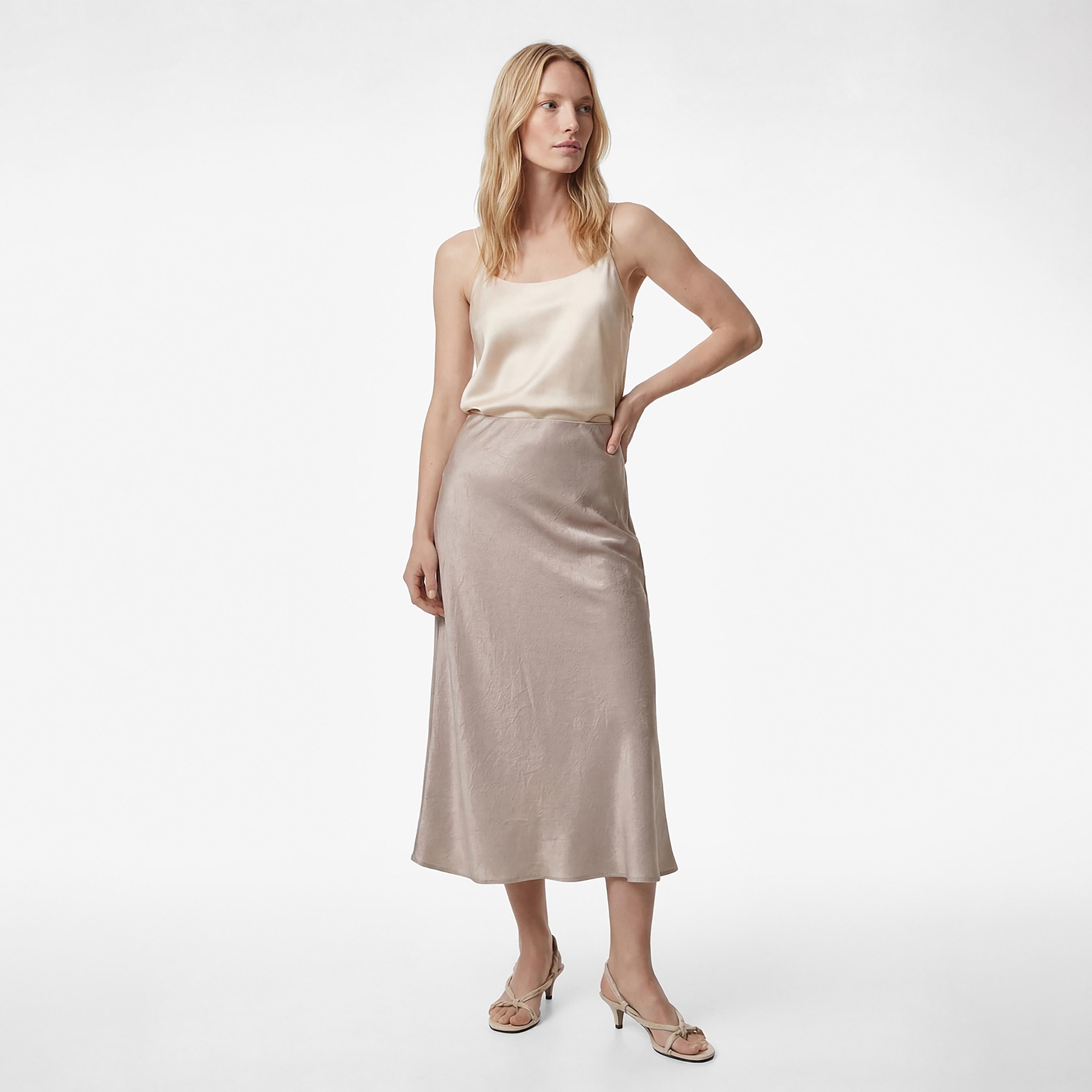 تنورة ميدي نسائية قصة "ايه-لاين" من قماش مجعد من كوتون-women-clothing-bottoms-skirts-image-2