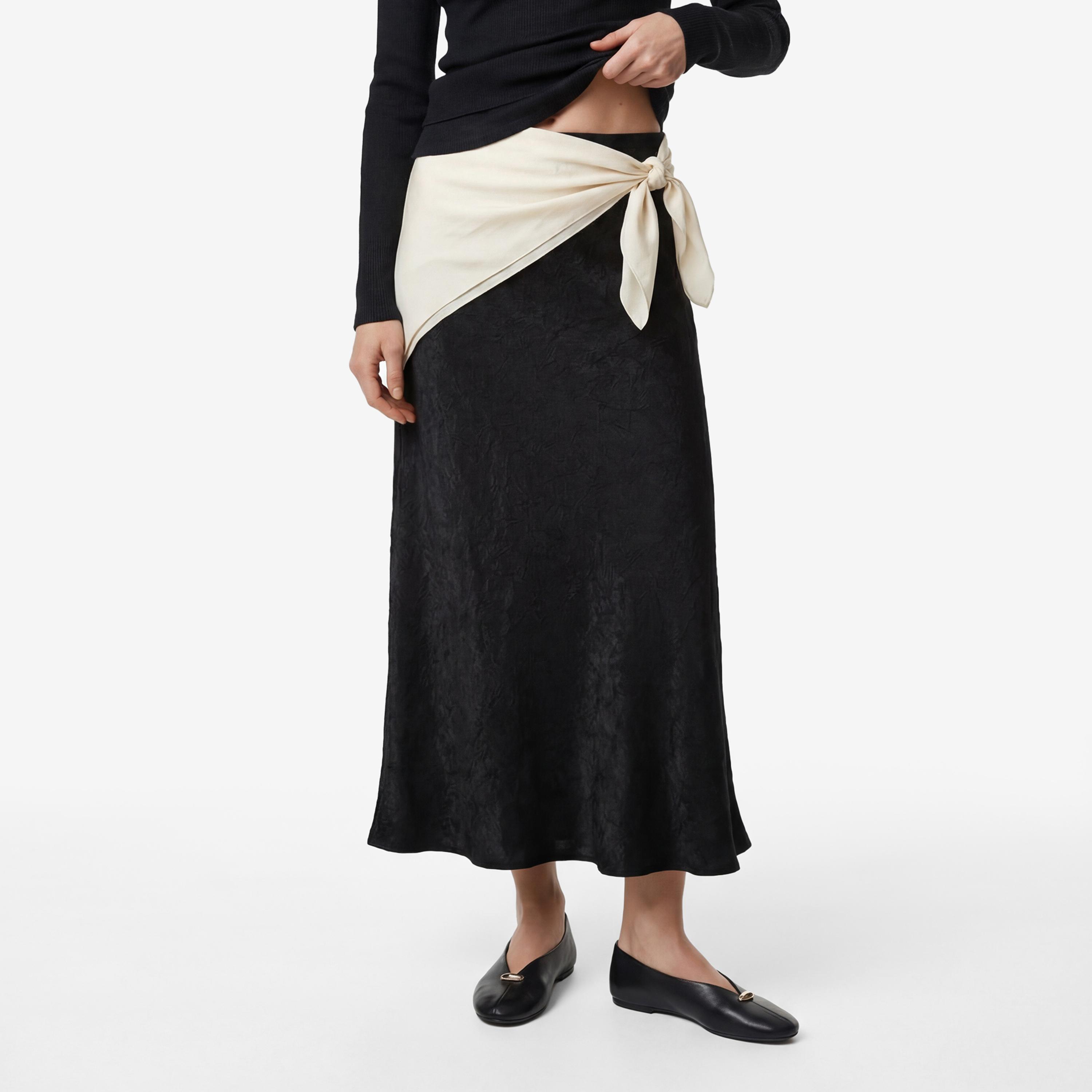 KOTON Crinkled A-Line Women's Midi Skirt-women-clothing-bottoms-skirts-image-1